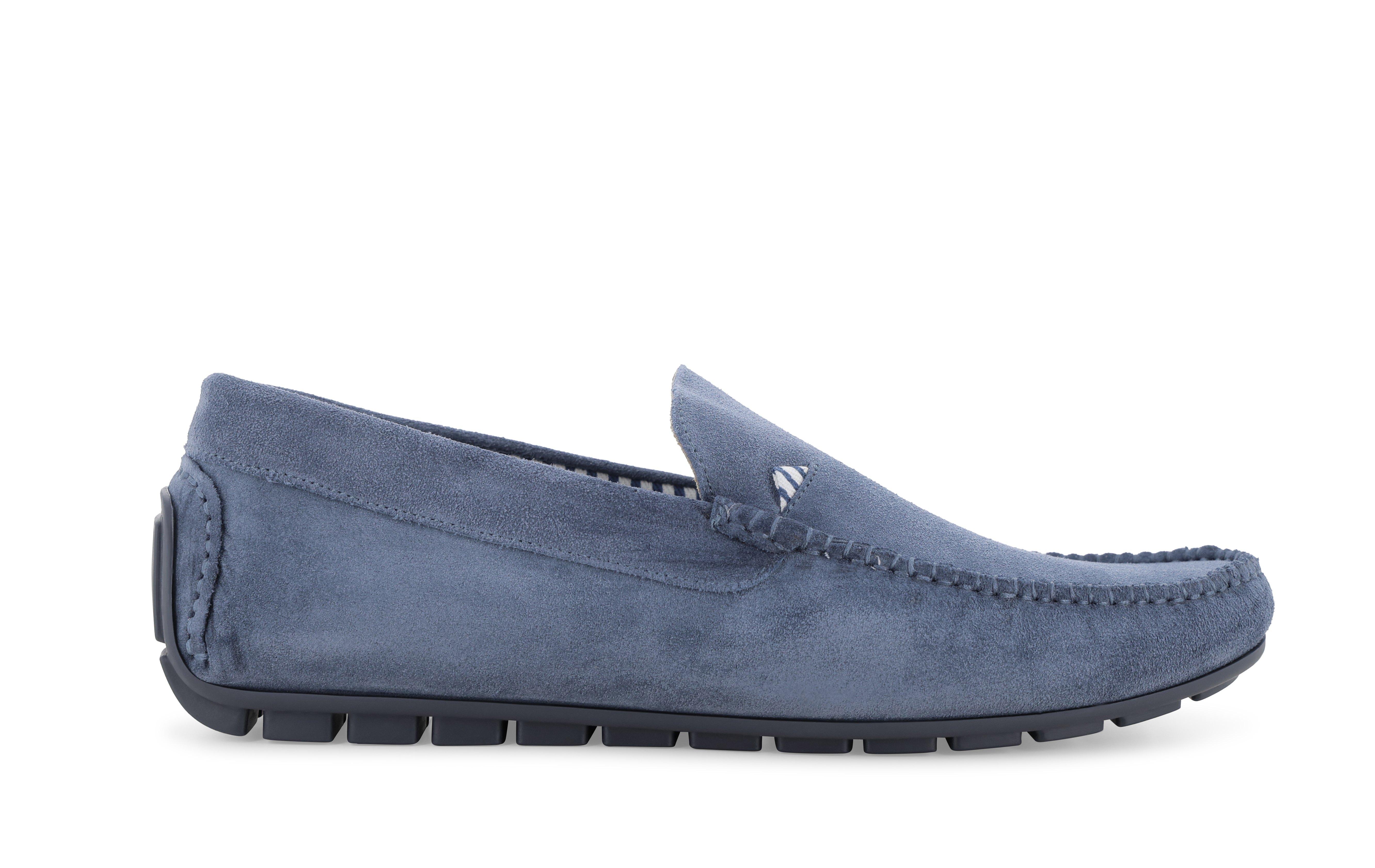 Mocassino slip-on car shoe in camoscio blu avio u16017q 39