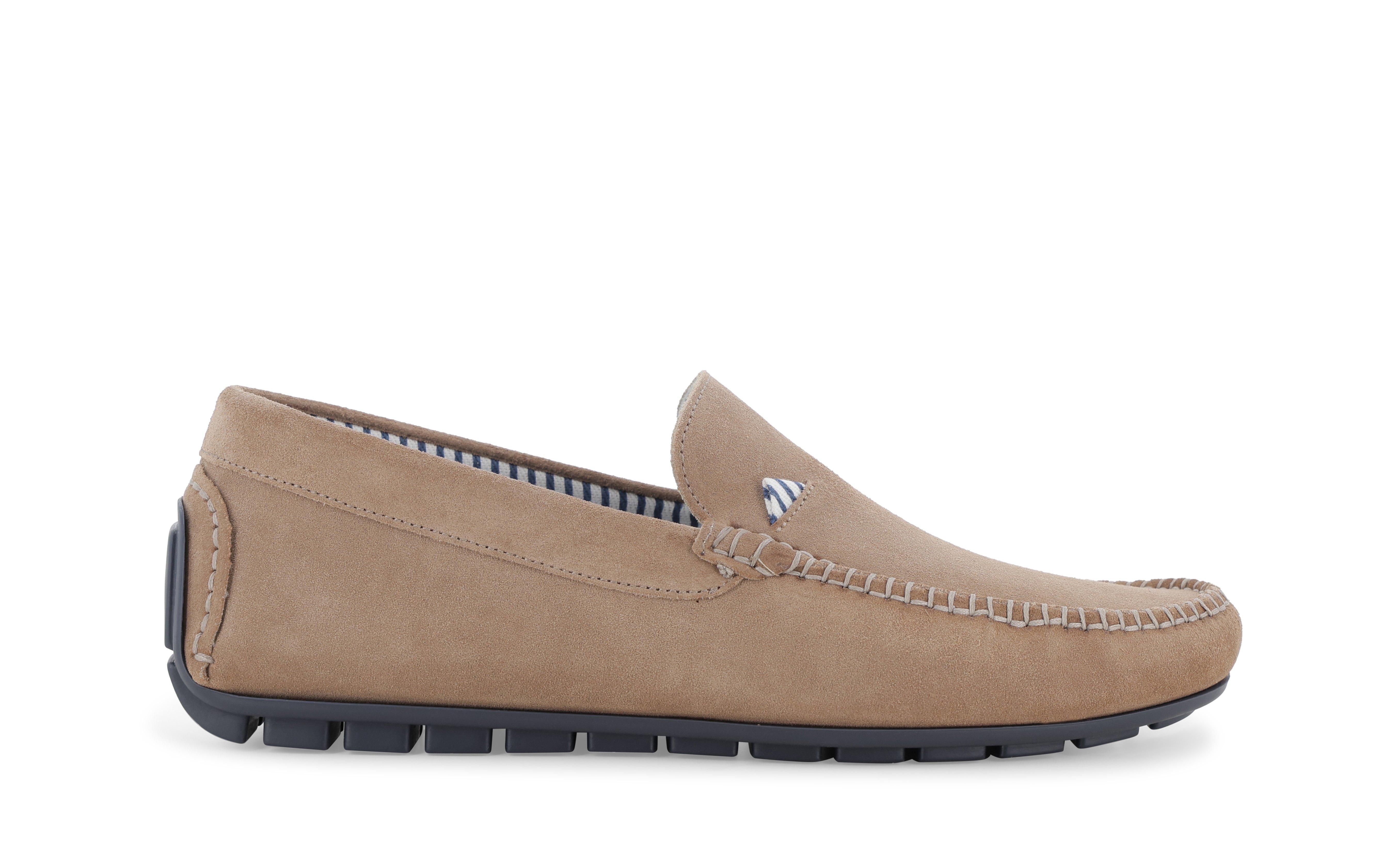 Mocassino estivo in camoscio beige sabbia u16017q 42