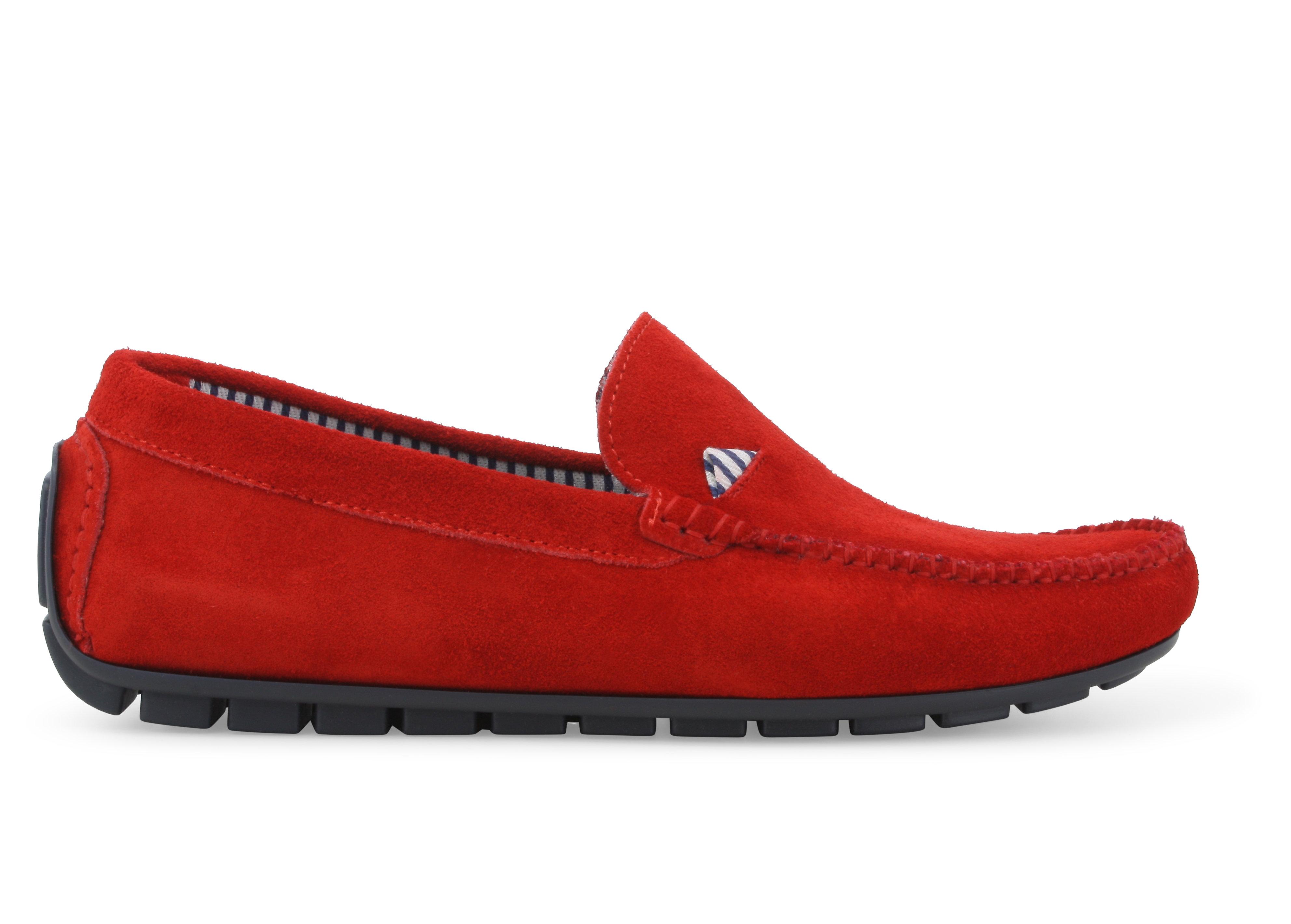 Mocassino slip-on in camoscio rosso acceso u16017q