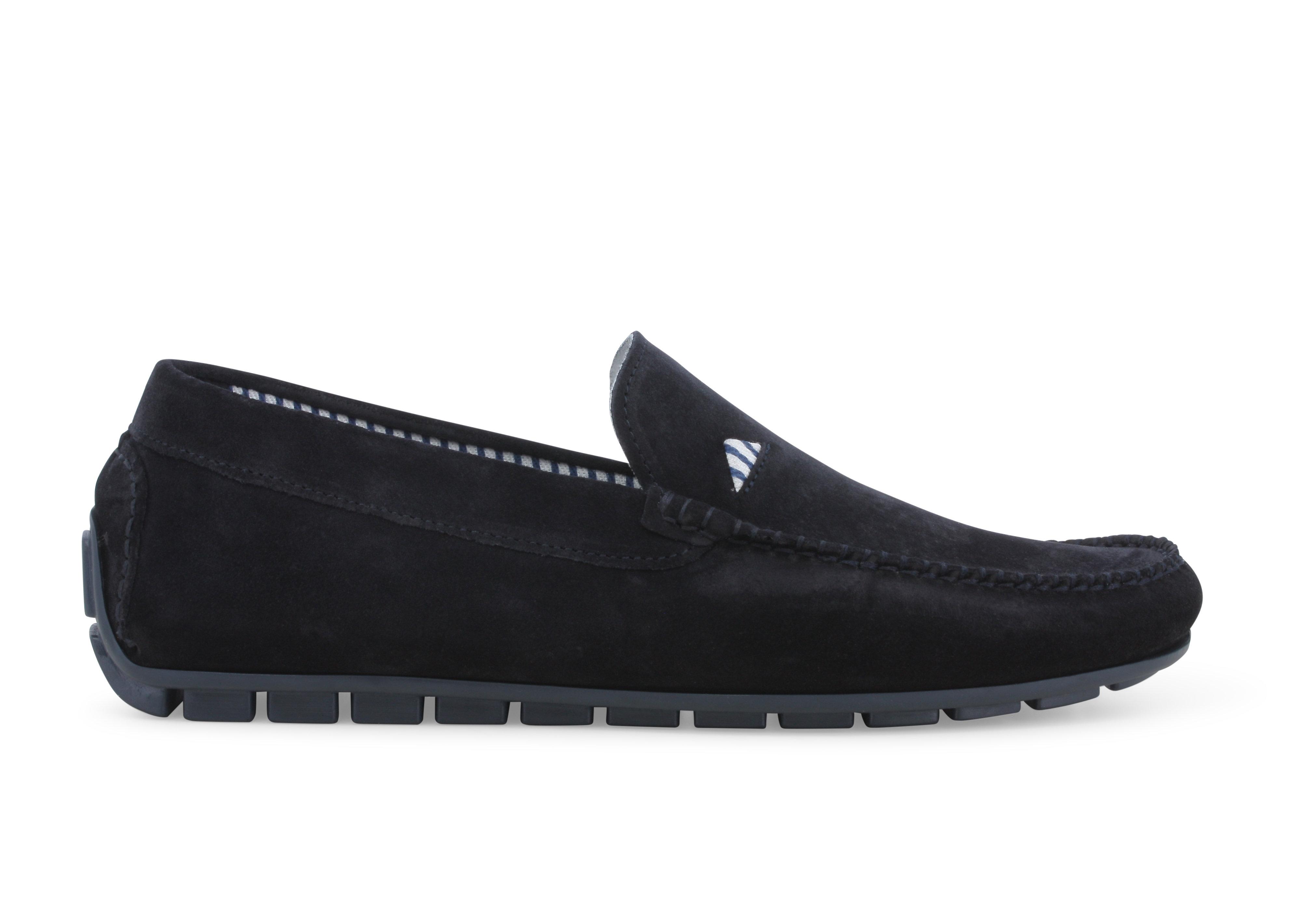 Mocassino slip-on in camoscio blu notte u16017q