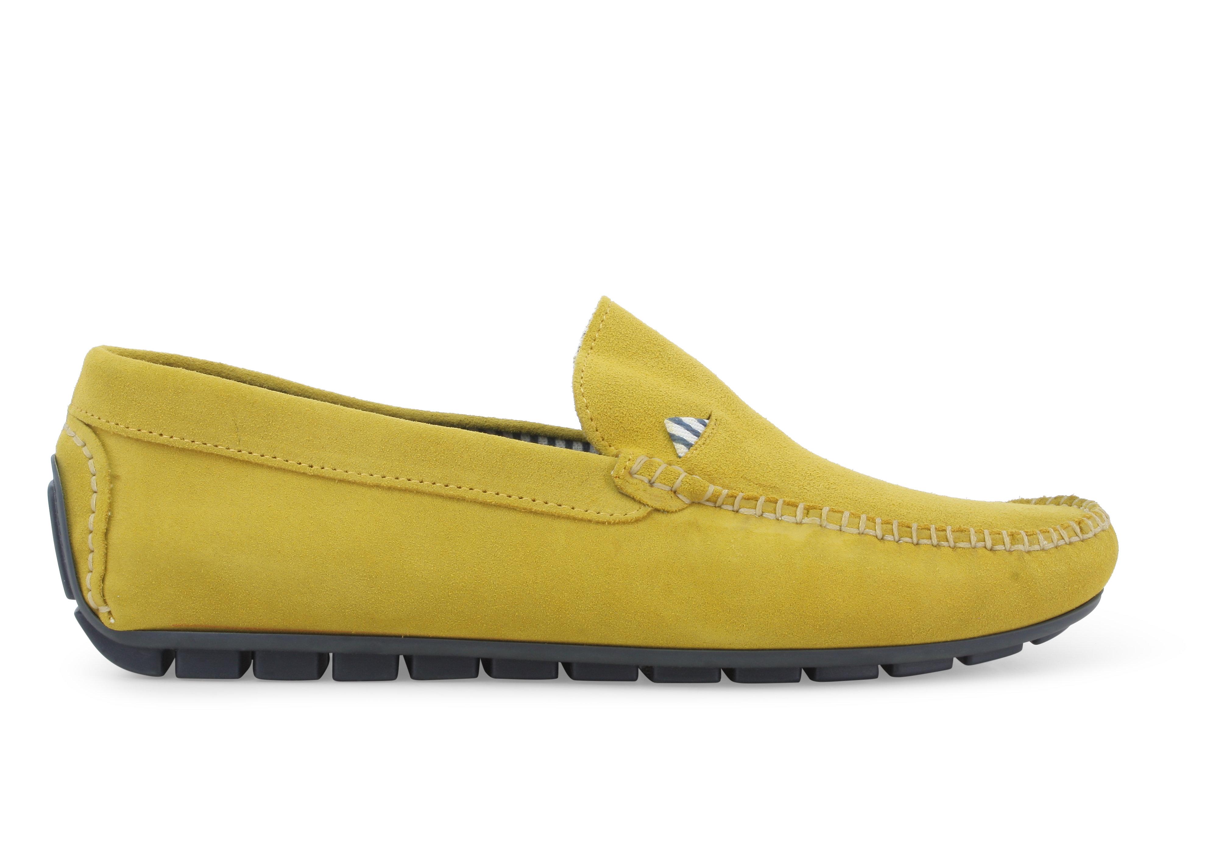 Mocassino car shoe in camoscio giallo ocra u16017q 43