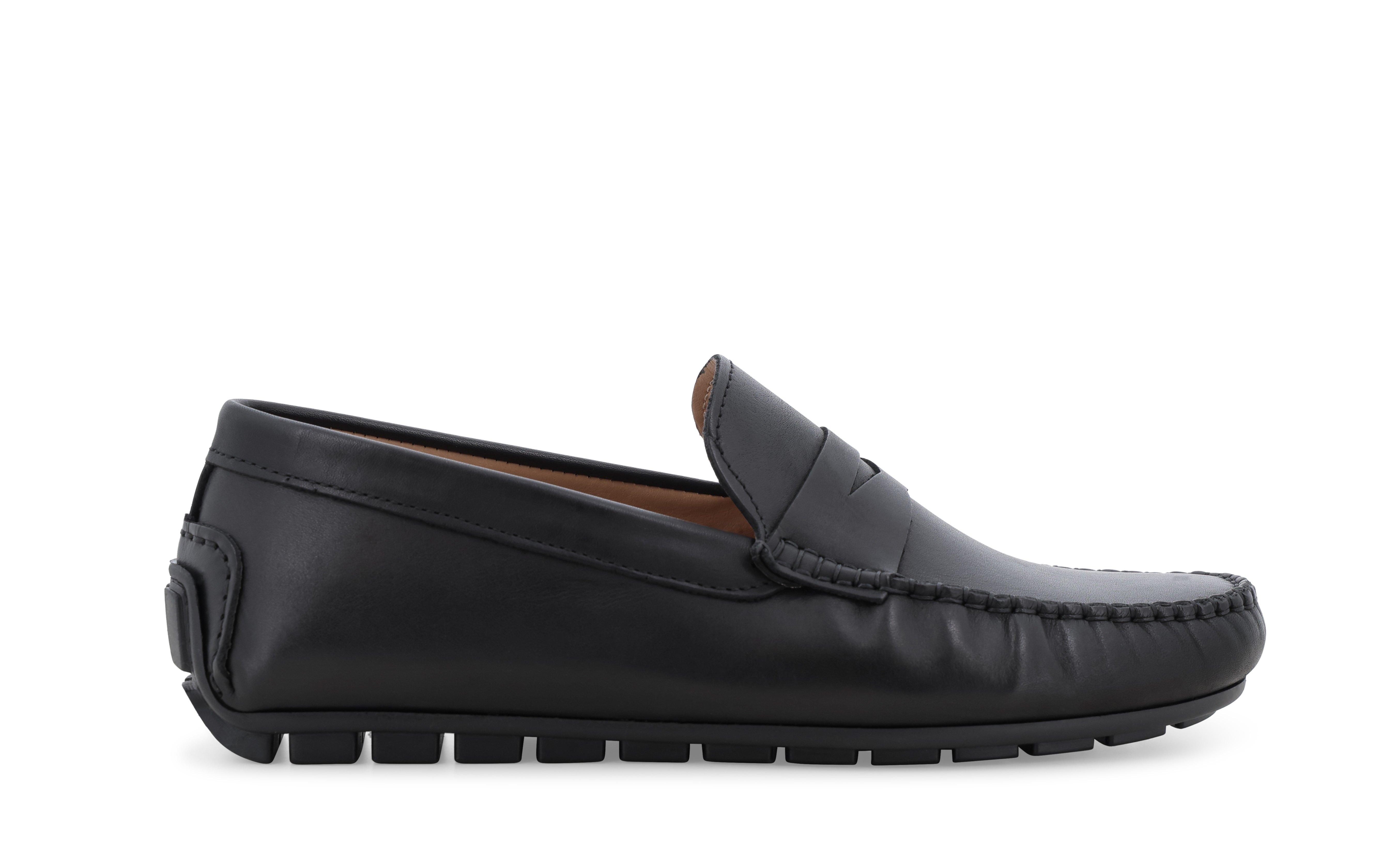 Mocassino driver in pelle nera liscia u16038