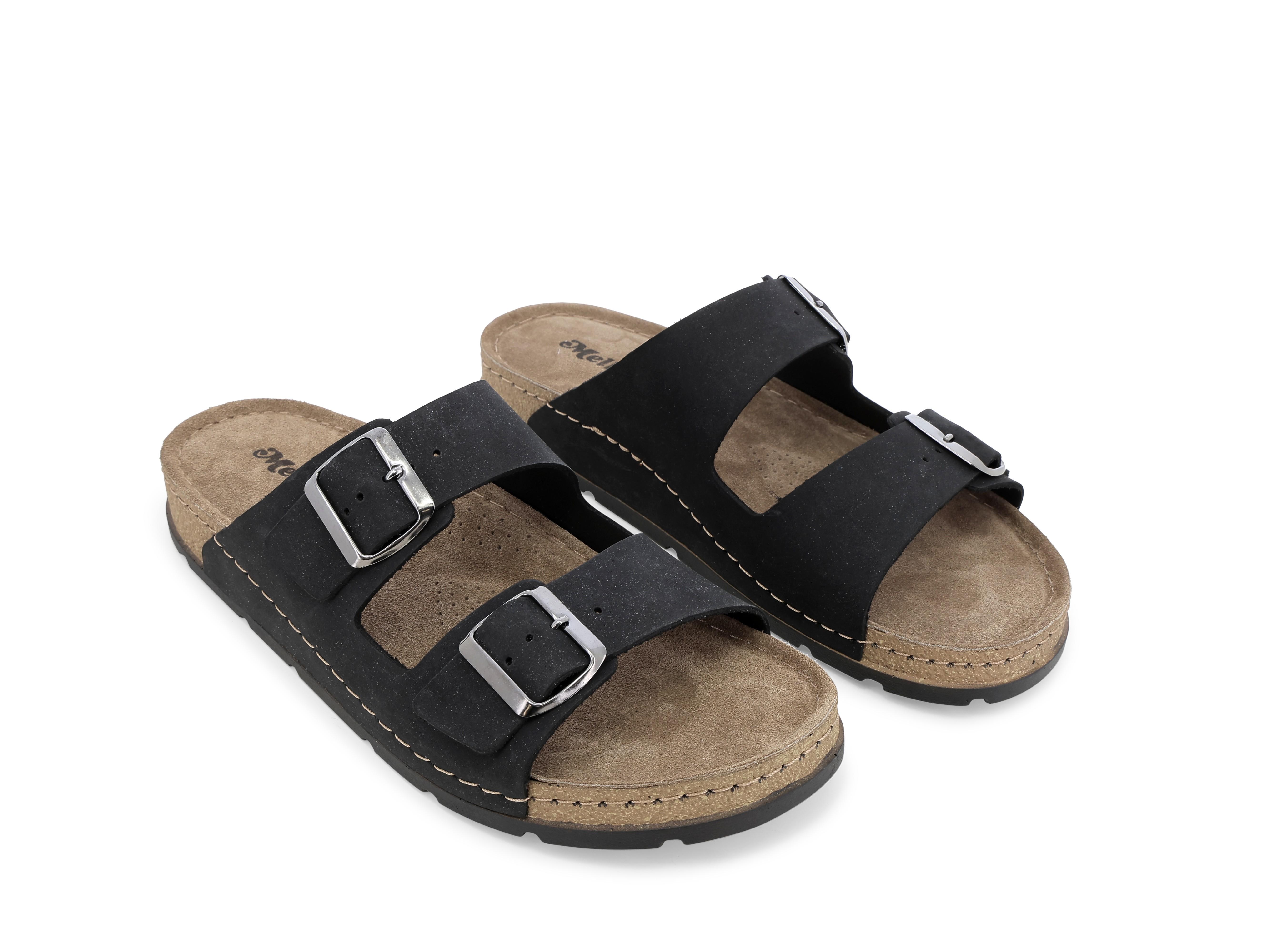 Ciabatta uomo in camoscio nero u17160q