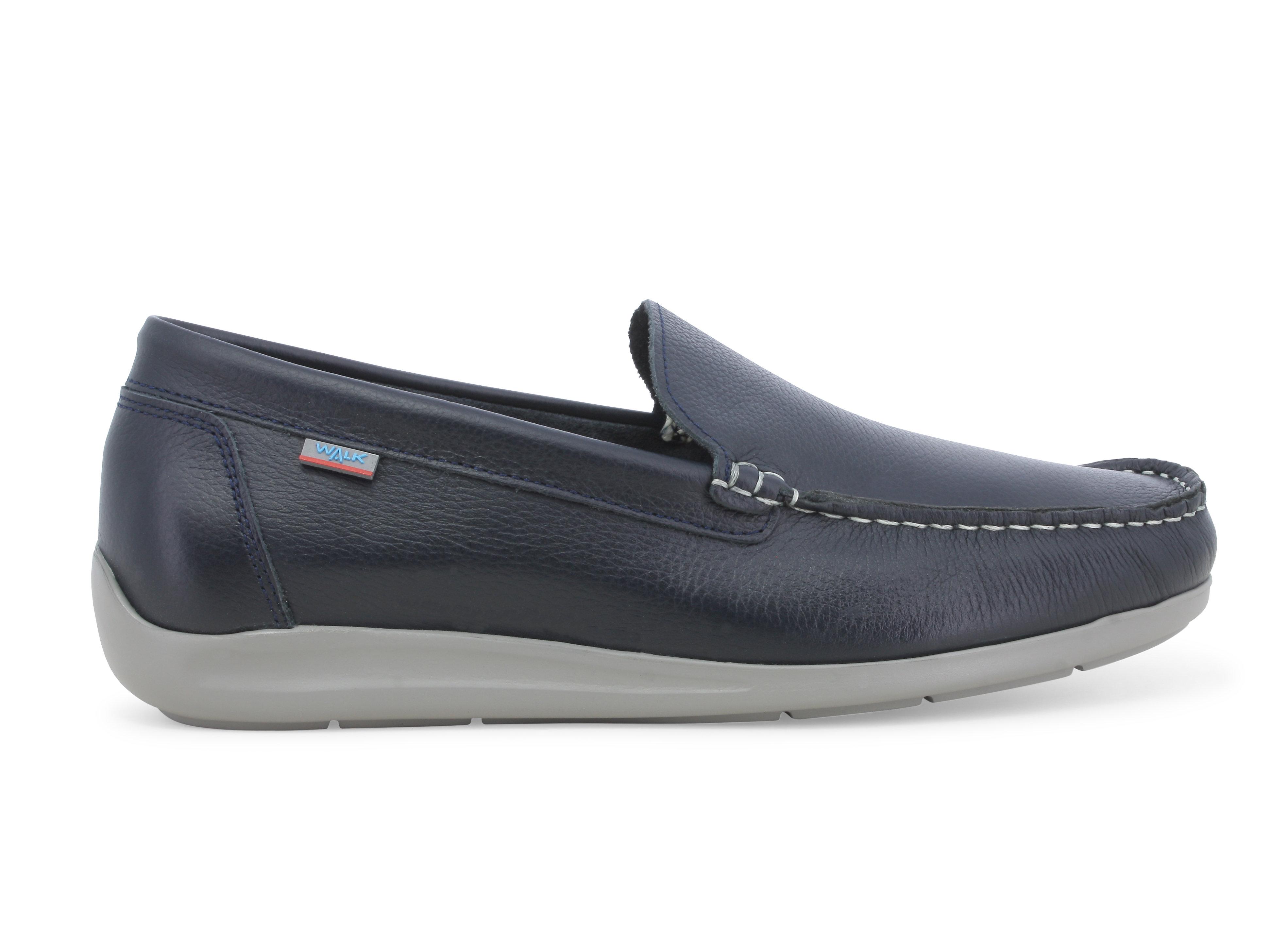 Mocassino slip-on uomo in pelle blu navy u18030q