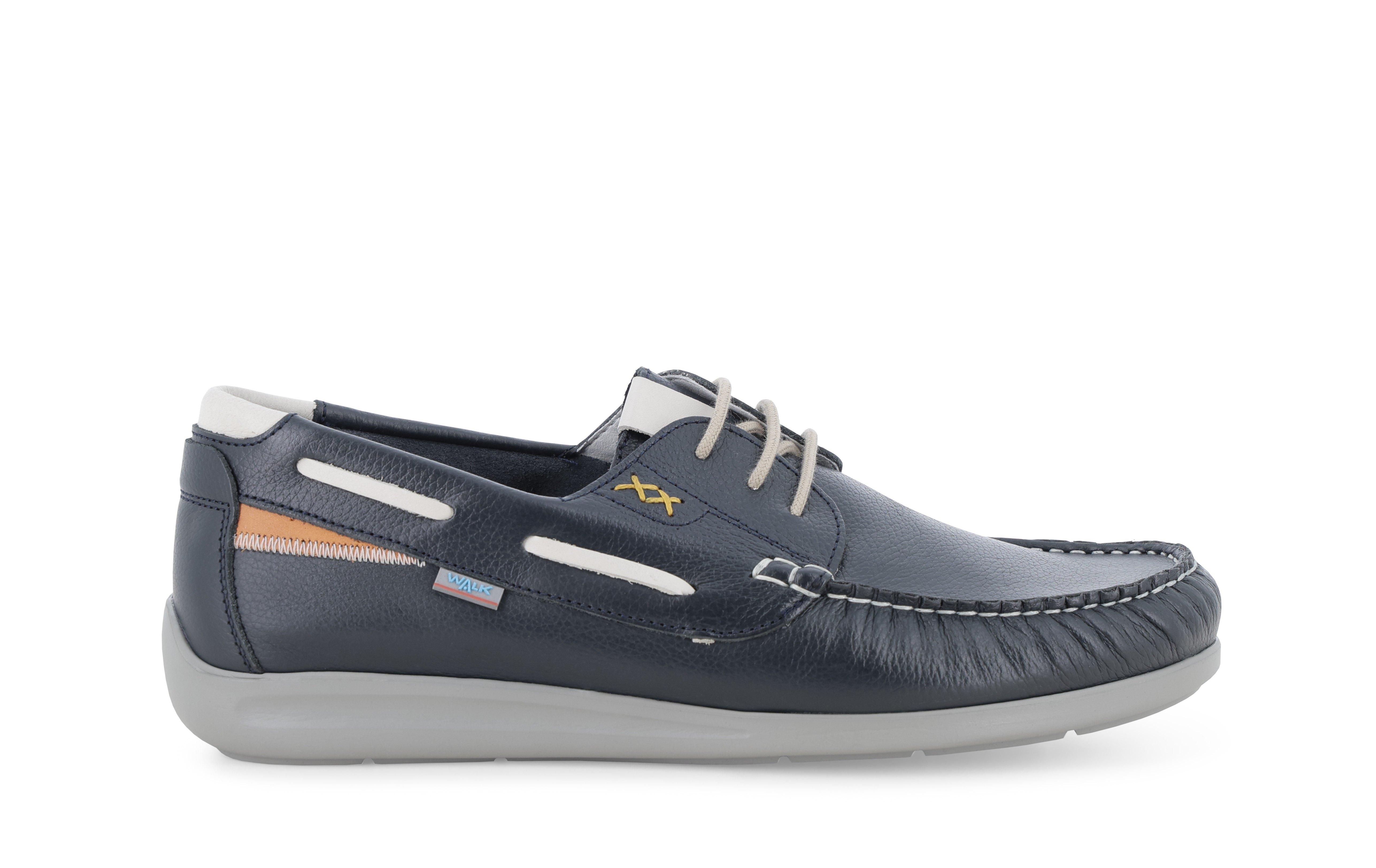 Mocassino con lacci uomo in pelle blu navy u18070 43