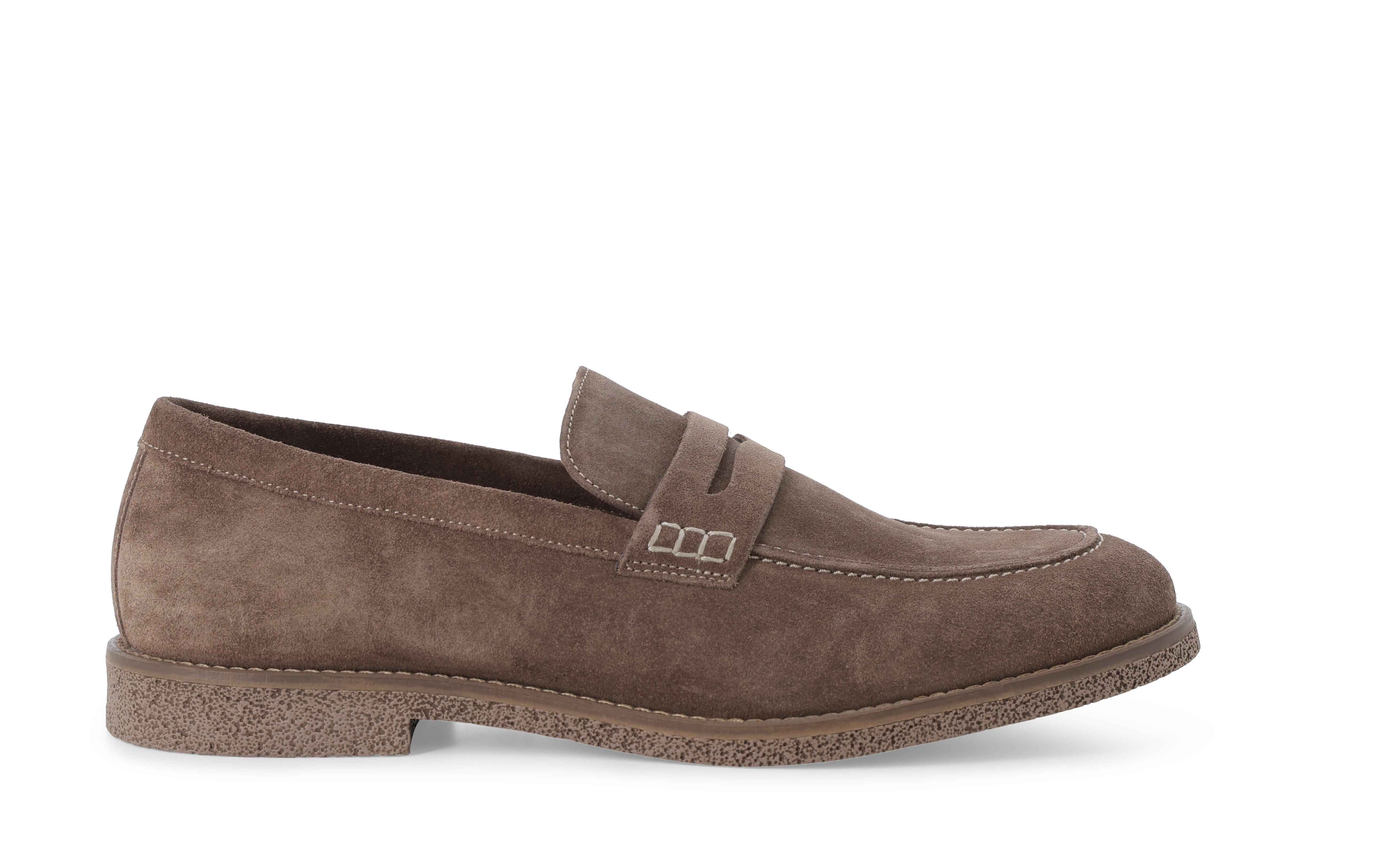 Mocassino uomo in camoscio beige tortora u25008 40