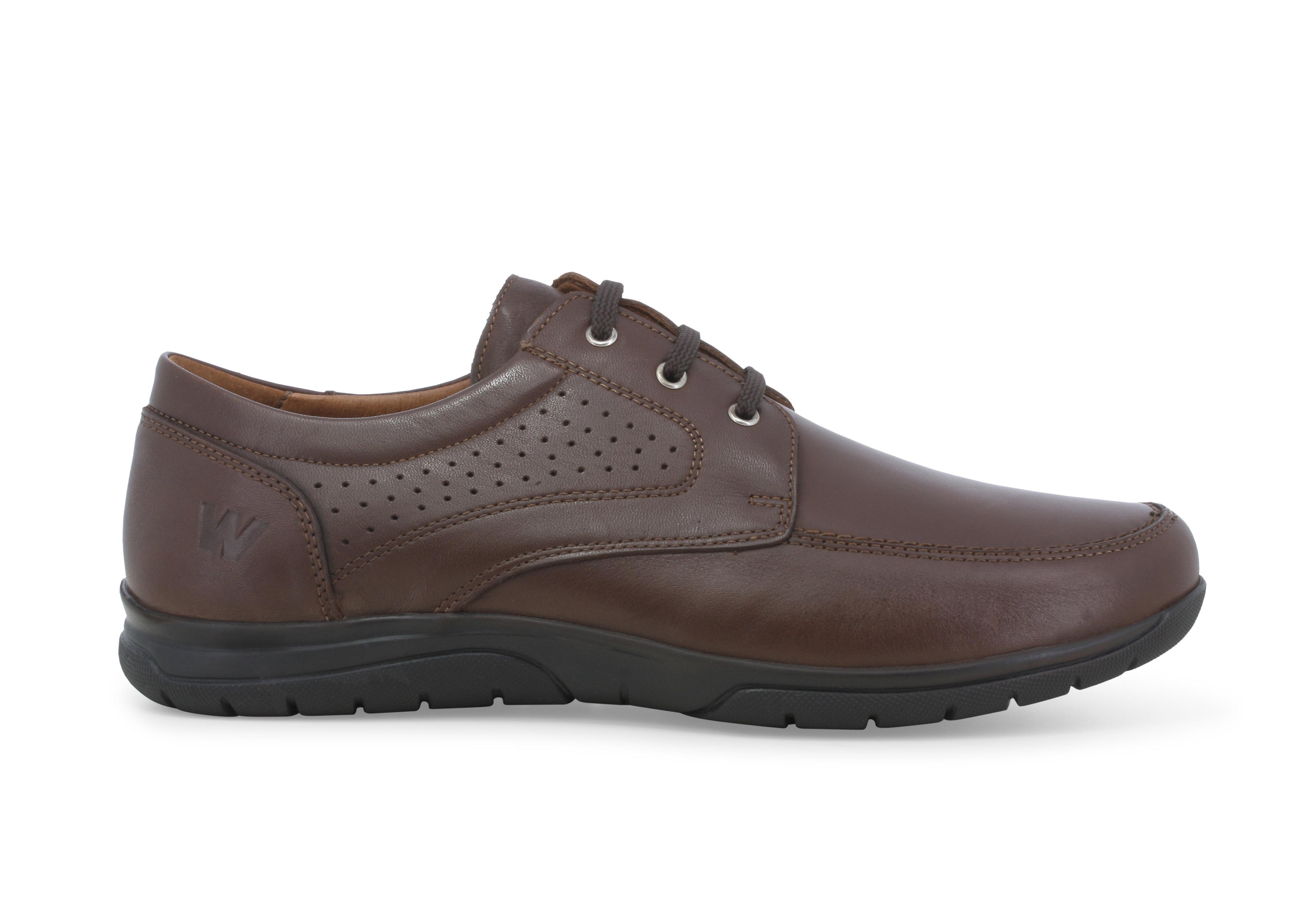 Mocassino allacciato uomo in pelle marrone u41137z 41