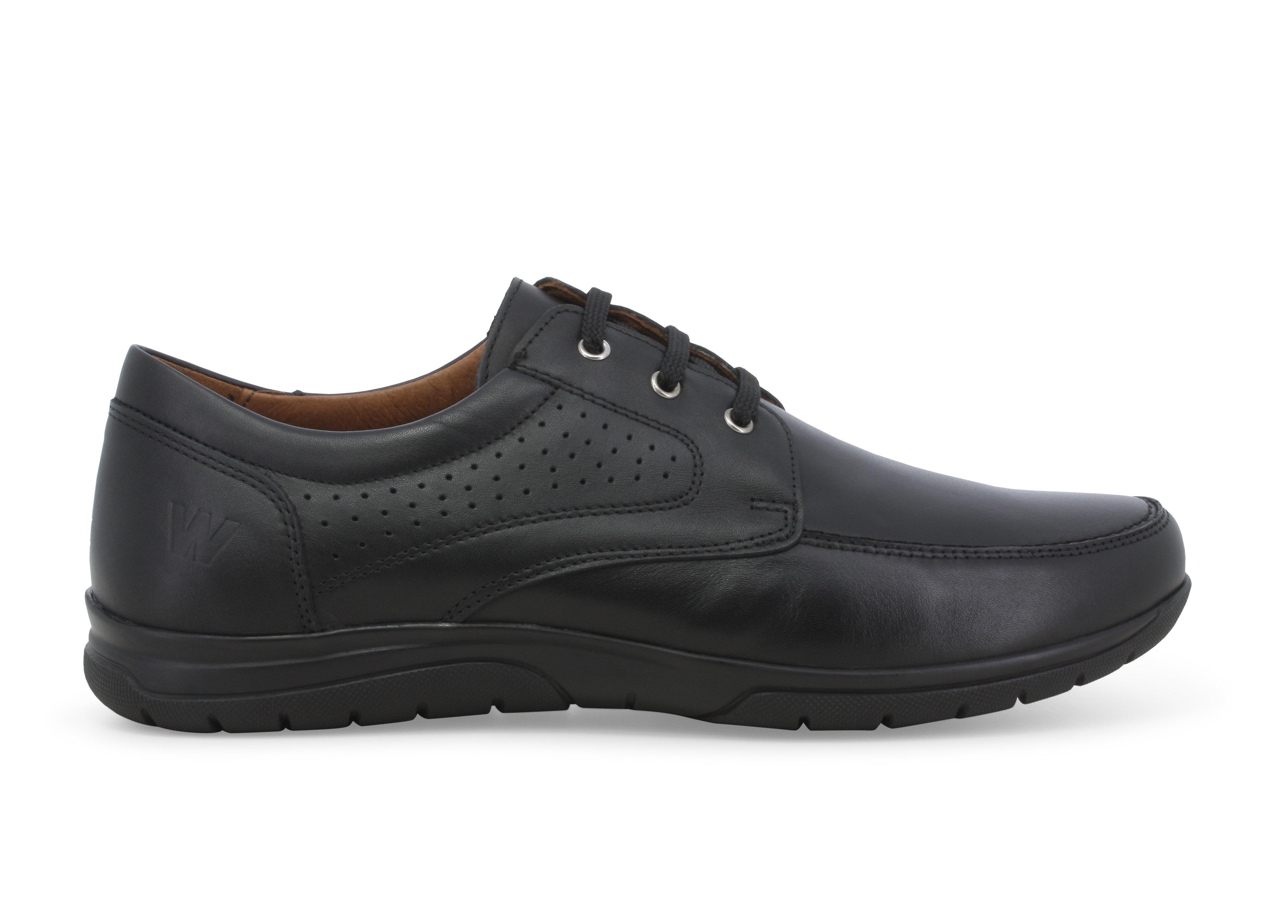 Mocassino allacciato uomo in pelle nero u41137z 39