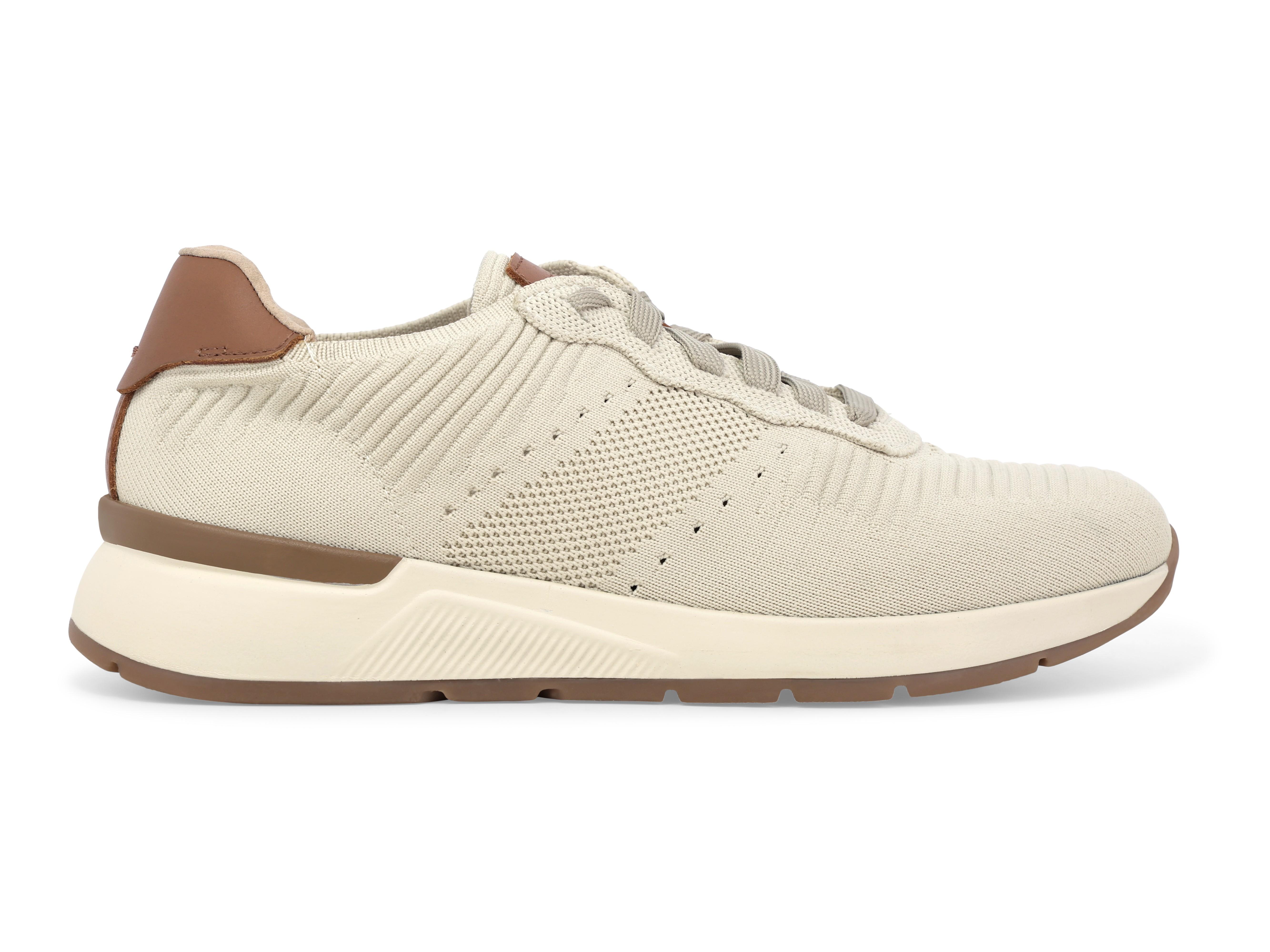 Sneaker uomo in tessuto knit beige traspirante u55379q 39