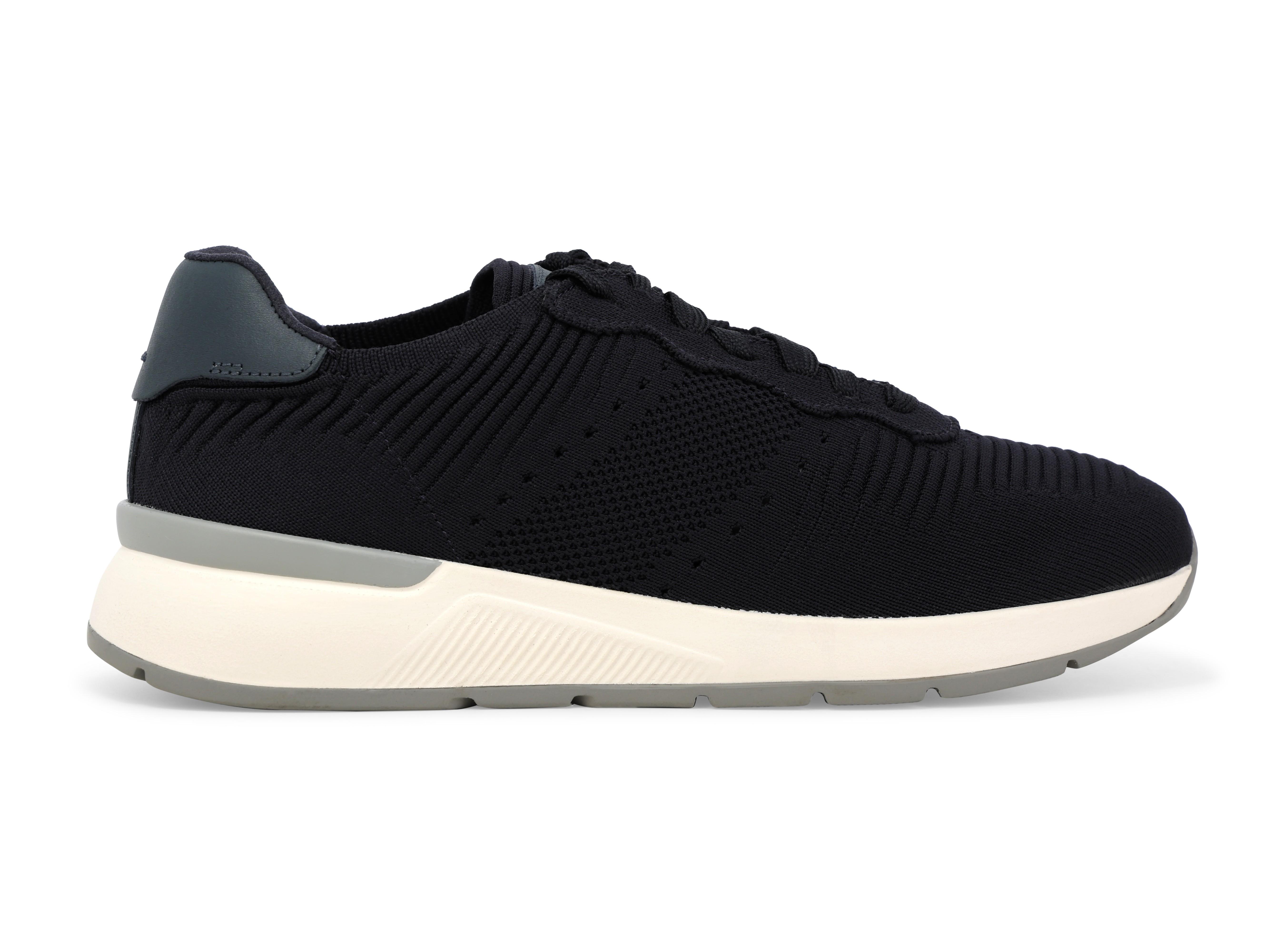 Sneaker uomo in tessuto knit blu notte traspirante u55379q
