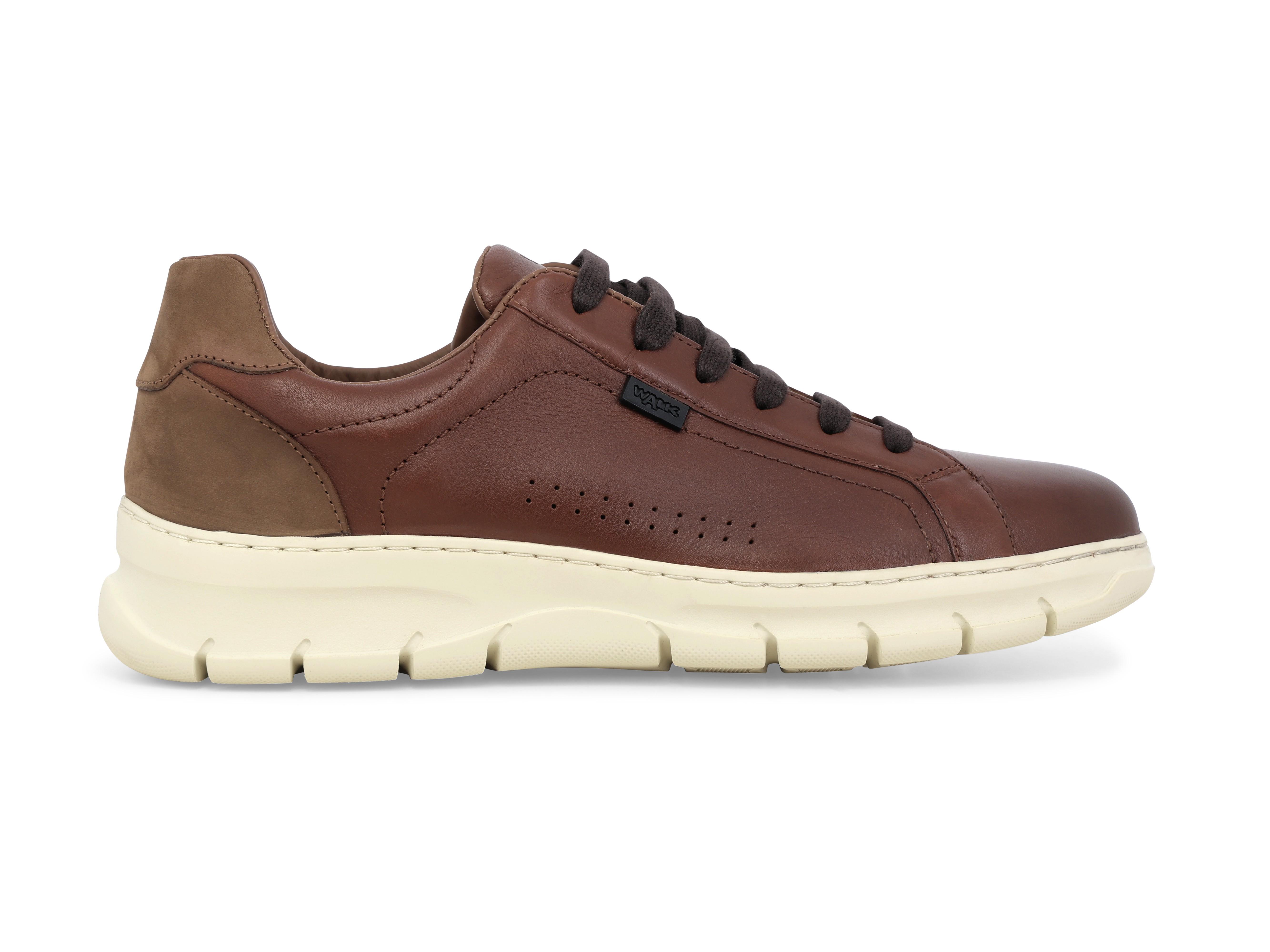 Sneakers uomo allacciata in pelle marrone u55382q 43