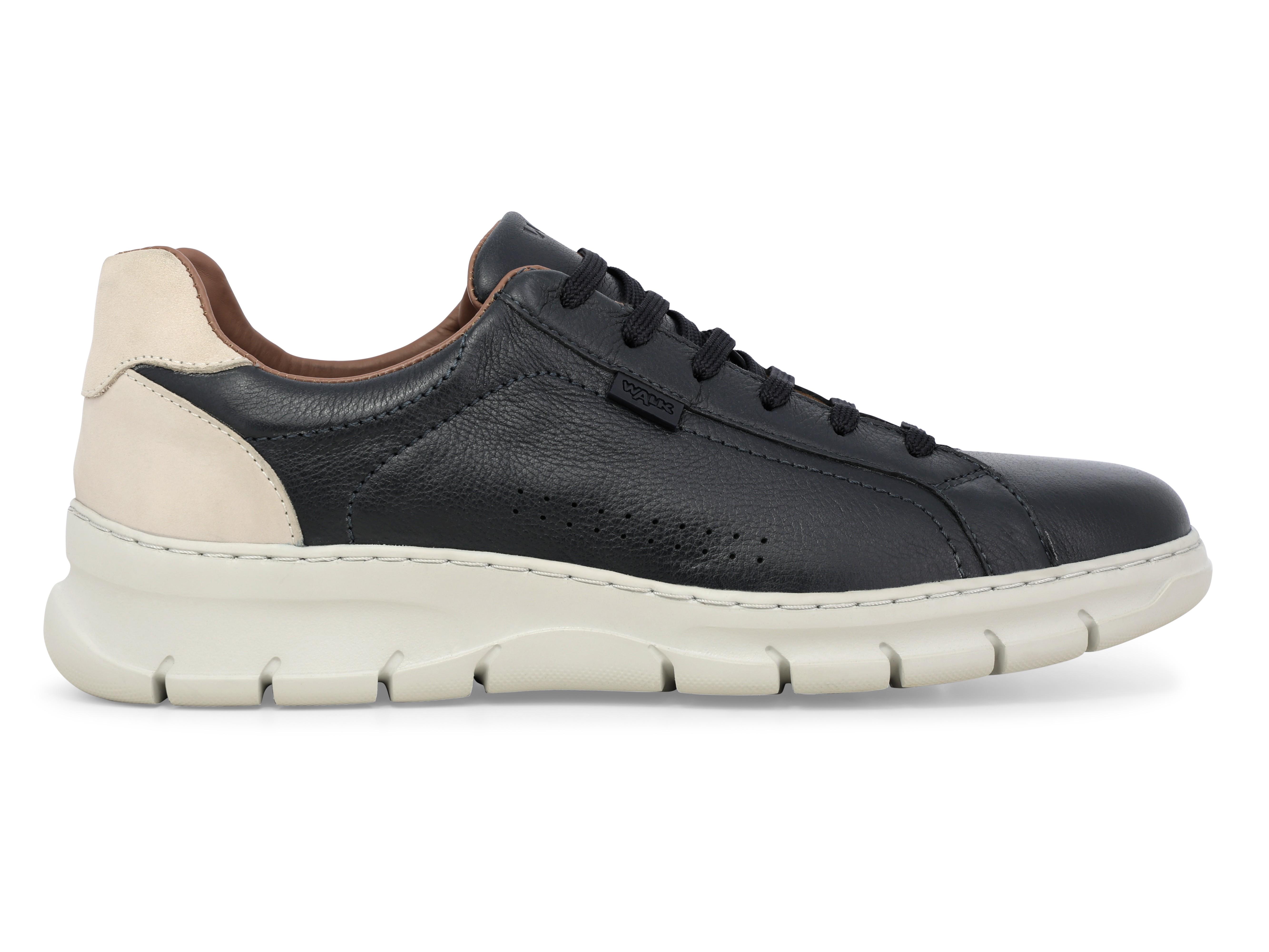 Sneakers uomo allacciata in pelle blu navy u55382q 39