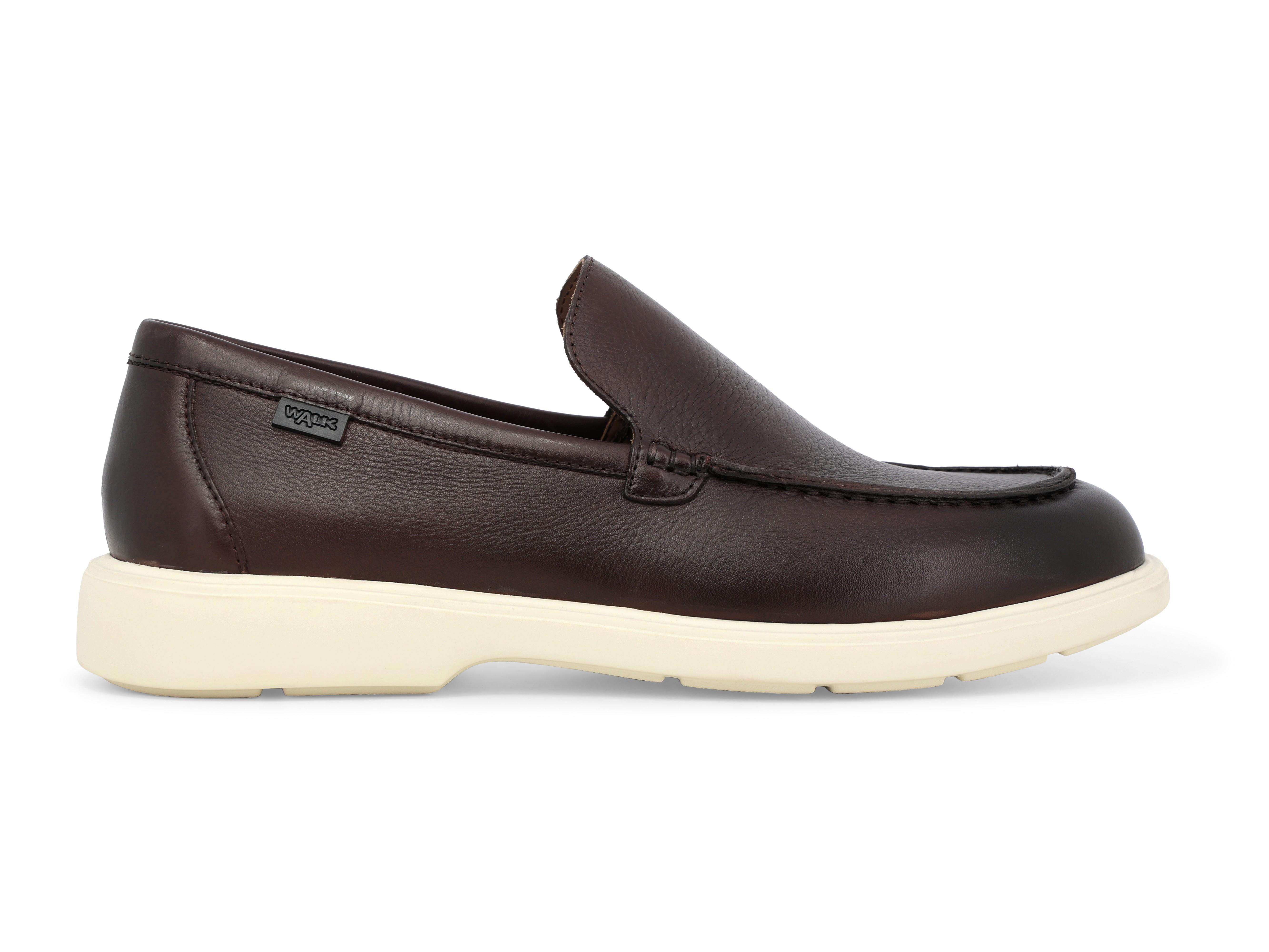 Mocassino slip-on uomo in pelle marrone martellata u55384q 42