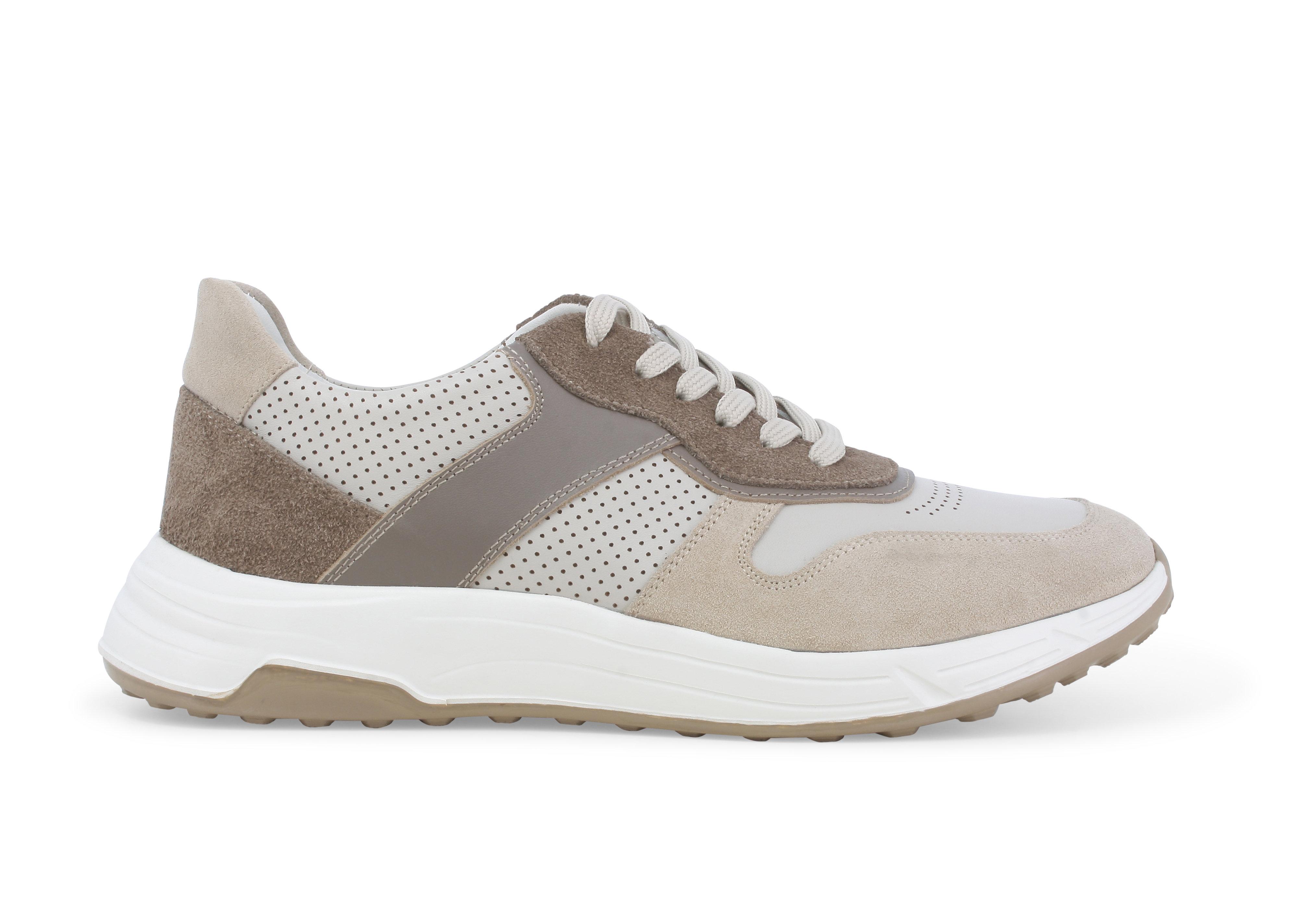 Sneaker uomo in camoscio beige e pelle tecnica u56034q 39