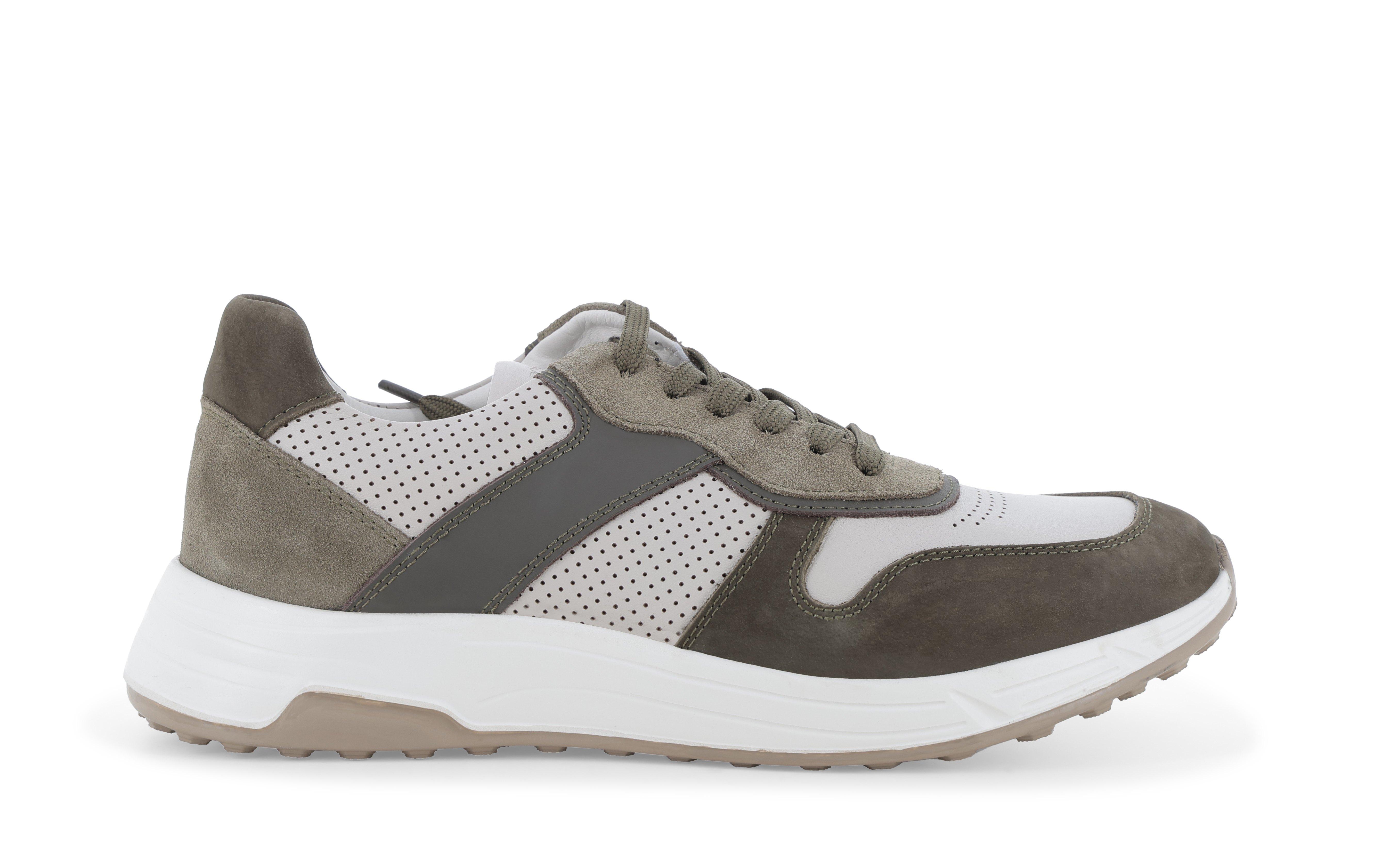 Sneakers uomo multicolor bianco beige in camoscio e pelle tecnica u56034q 43