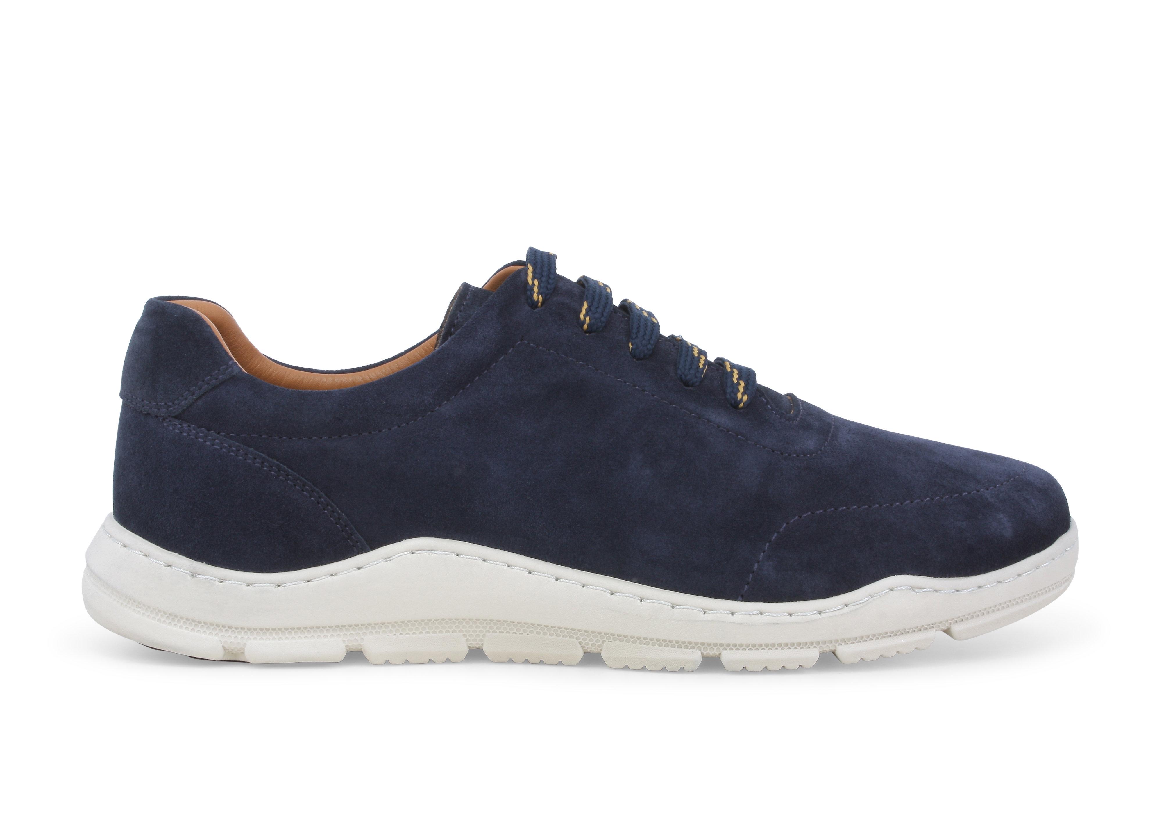 Sneaker in camoscio blu navy con lacci a contrasto u56051q 40