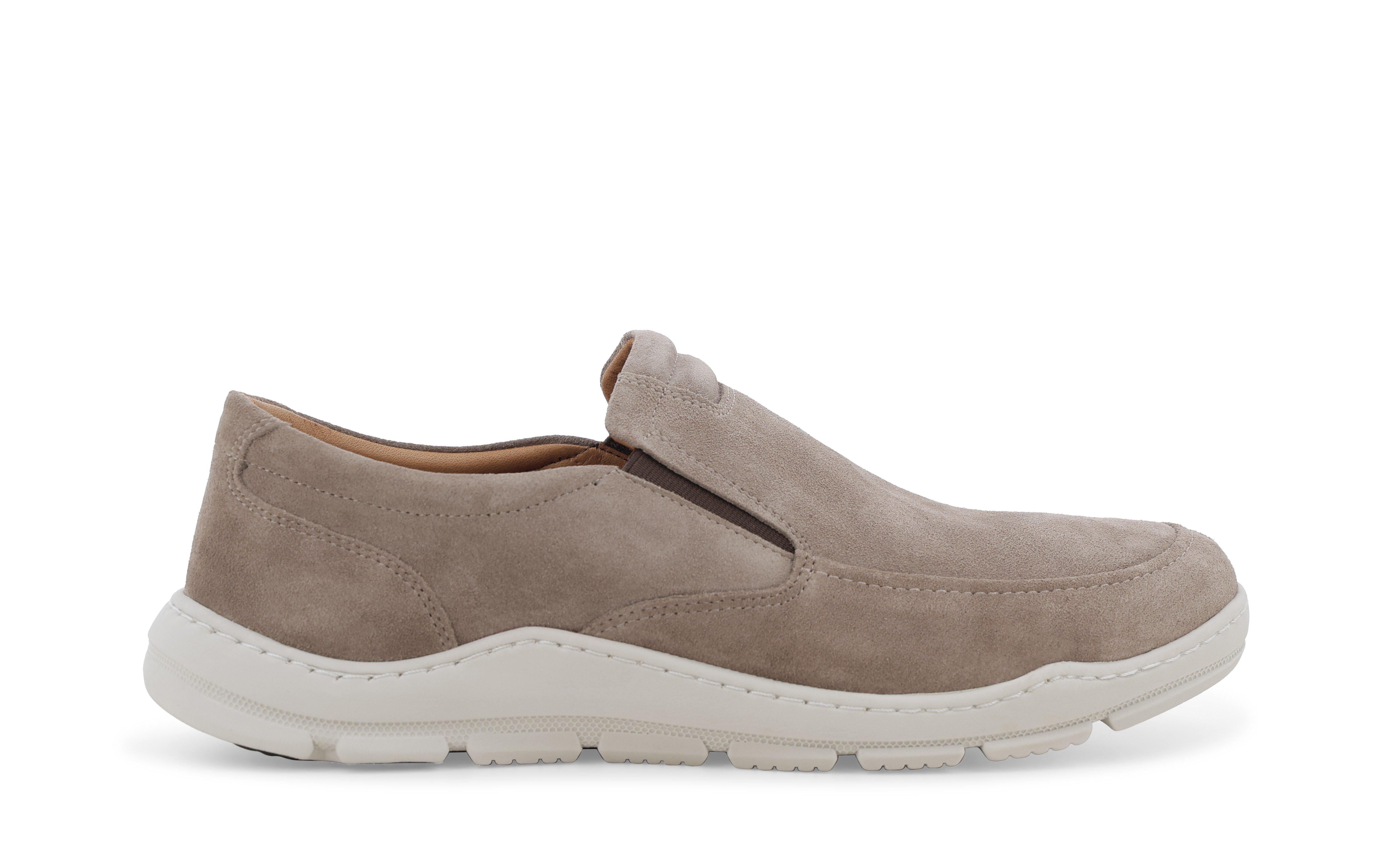 Sneakers slip-on in camoscio tortora chiaro u56069 39