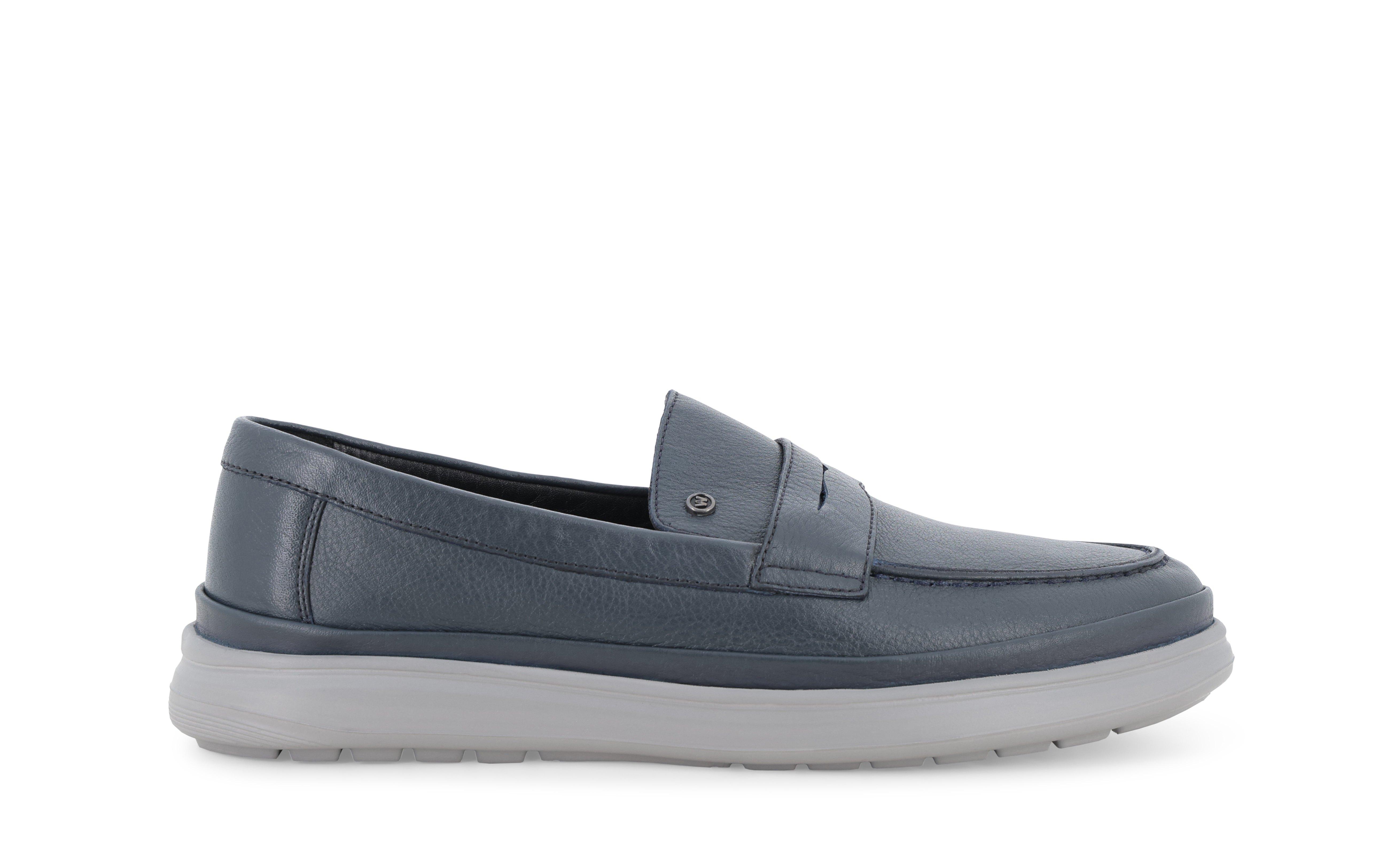 Mocassino casual uomo in pelle blu navy u56071 41
