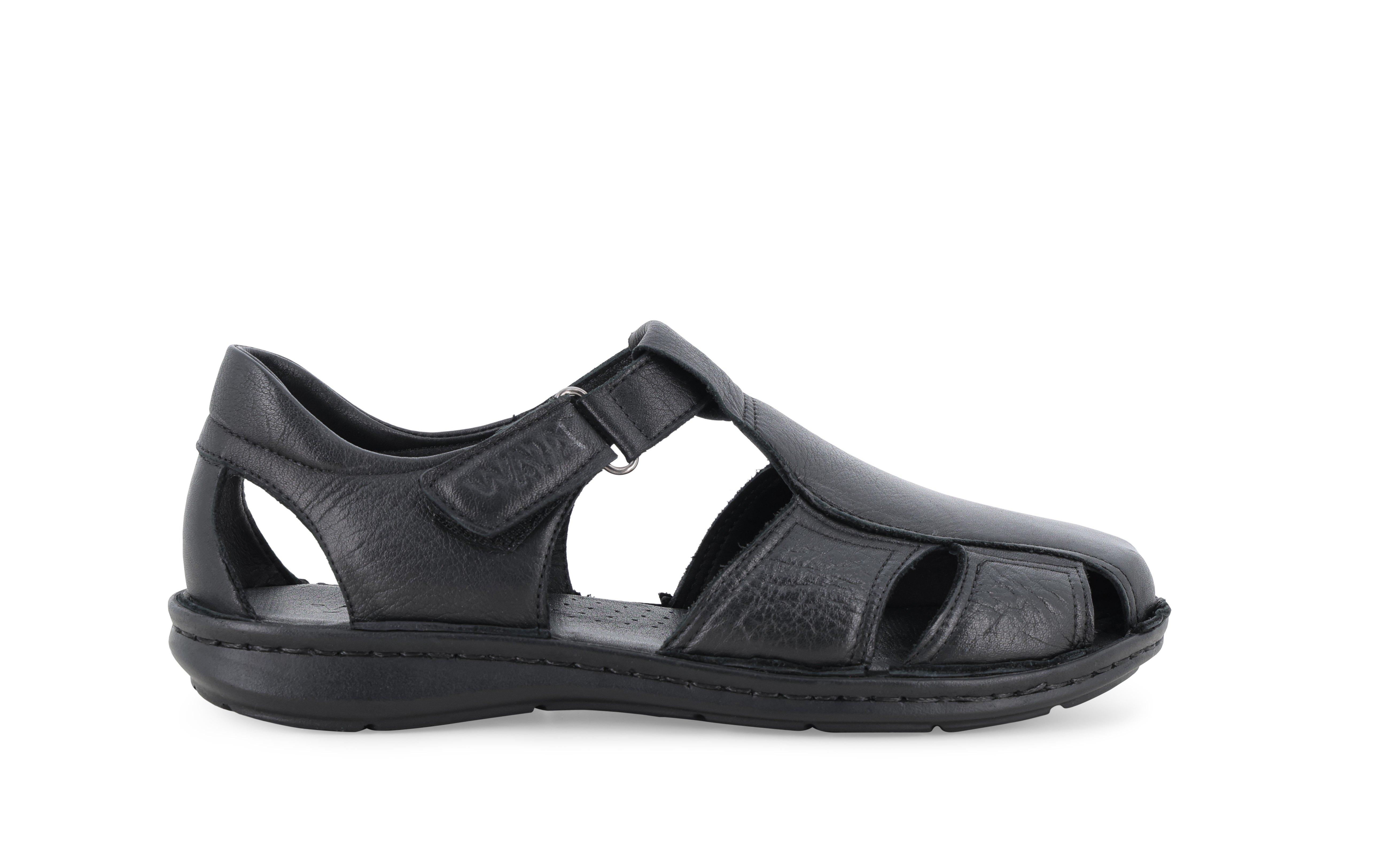 Sandalo uomo in pelle nero u75132q 44