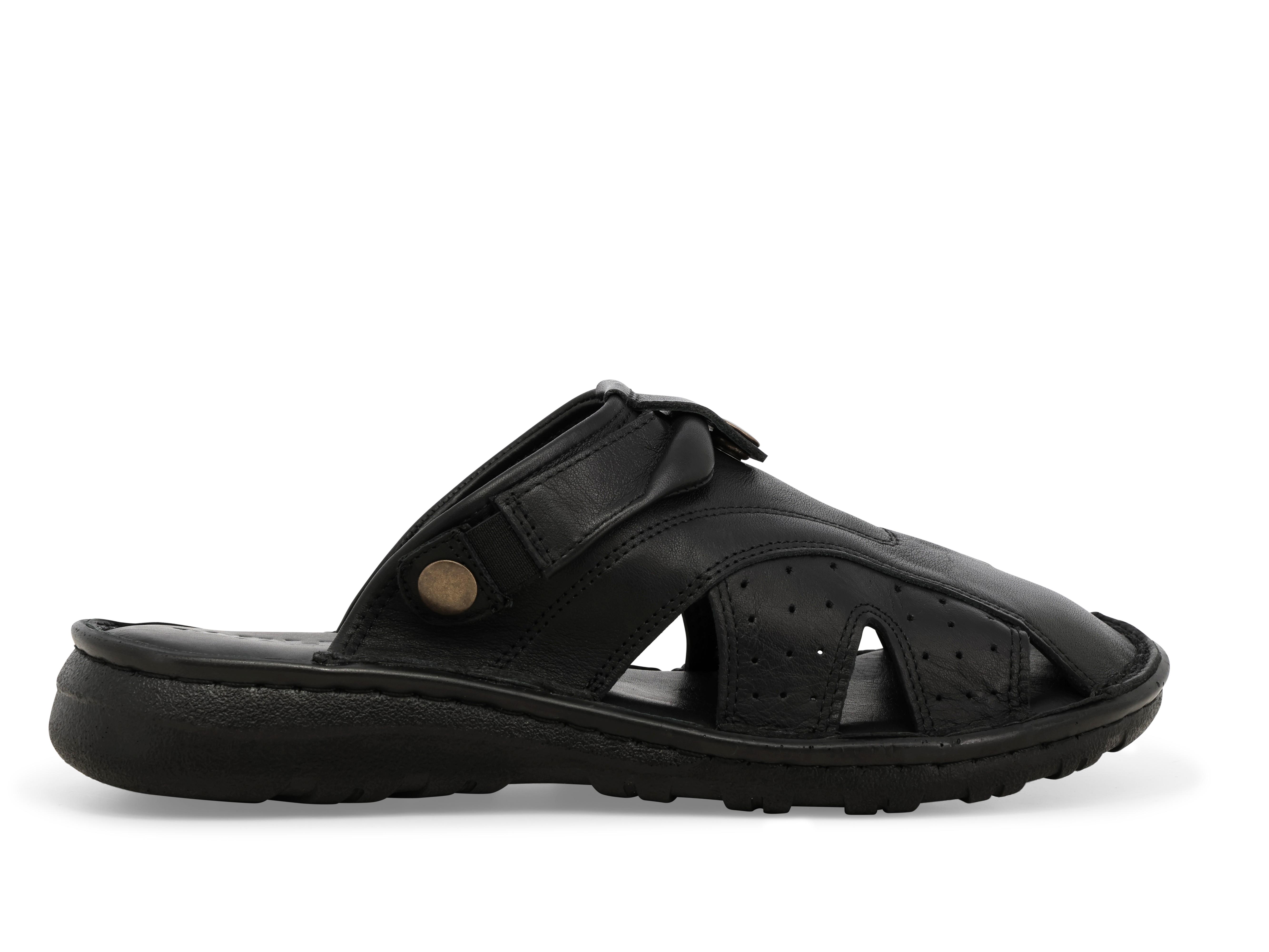 Ciabatta uomo in pelle nero u75138q