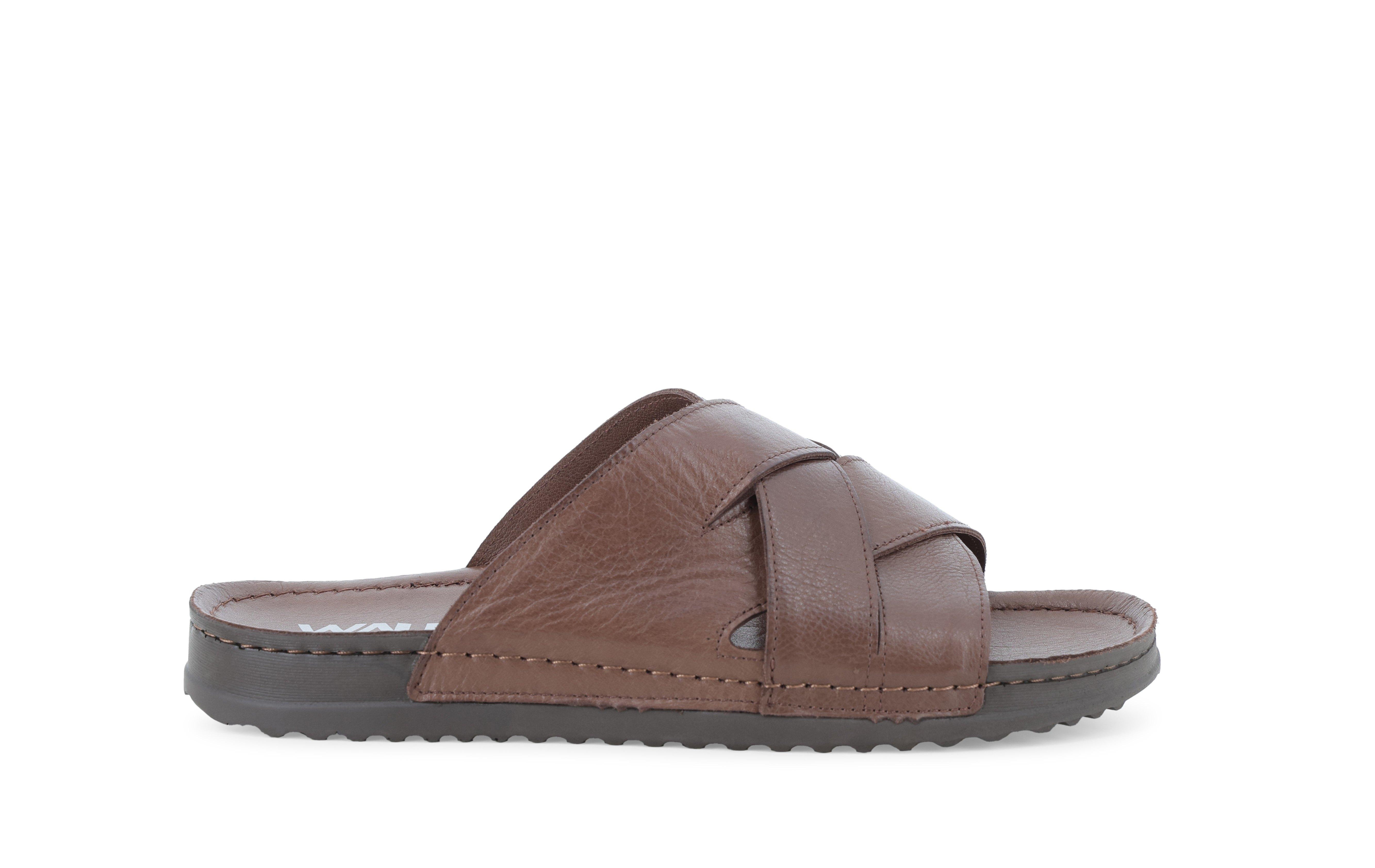 Ciabatta uomo in pelle marrone u75145 40