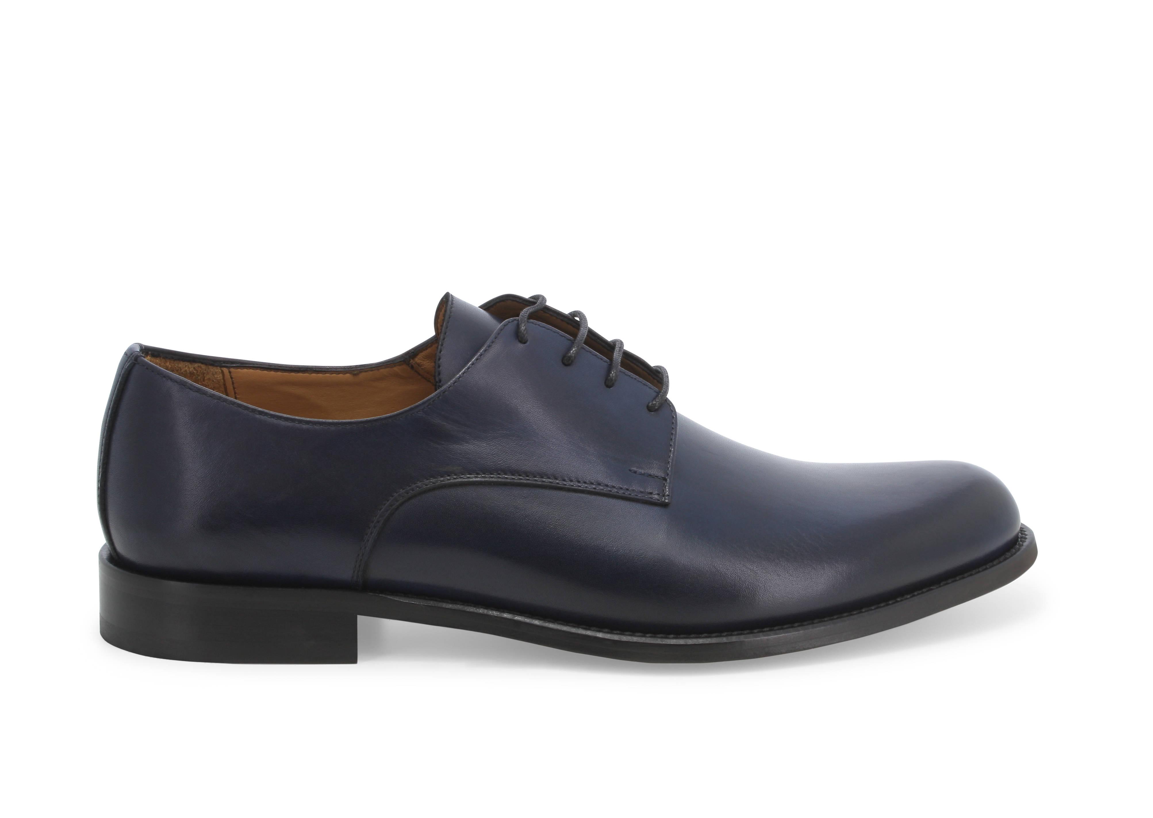 Scarpa uomo stringata francesina in pelle blu u90601z 47
