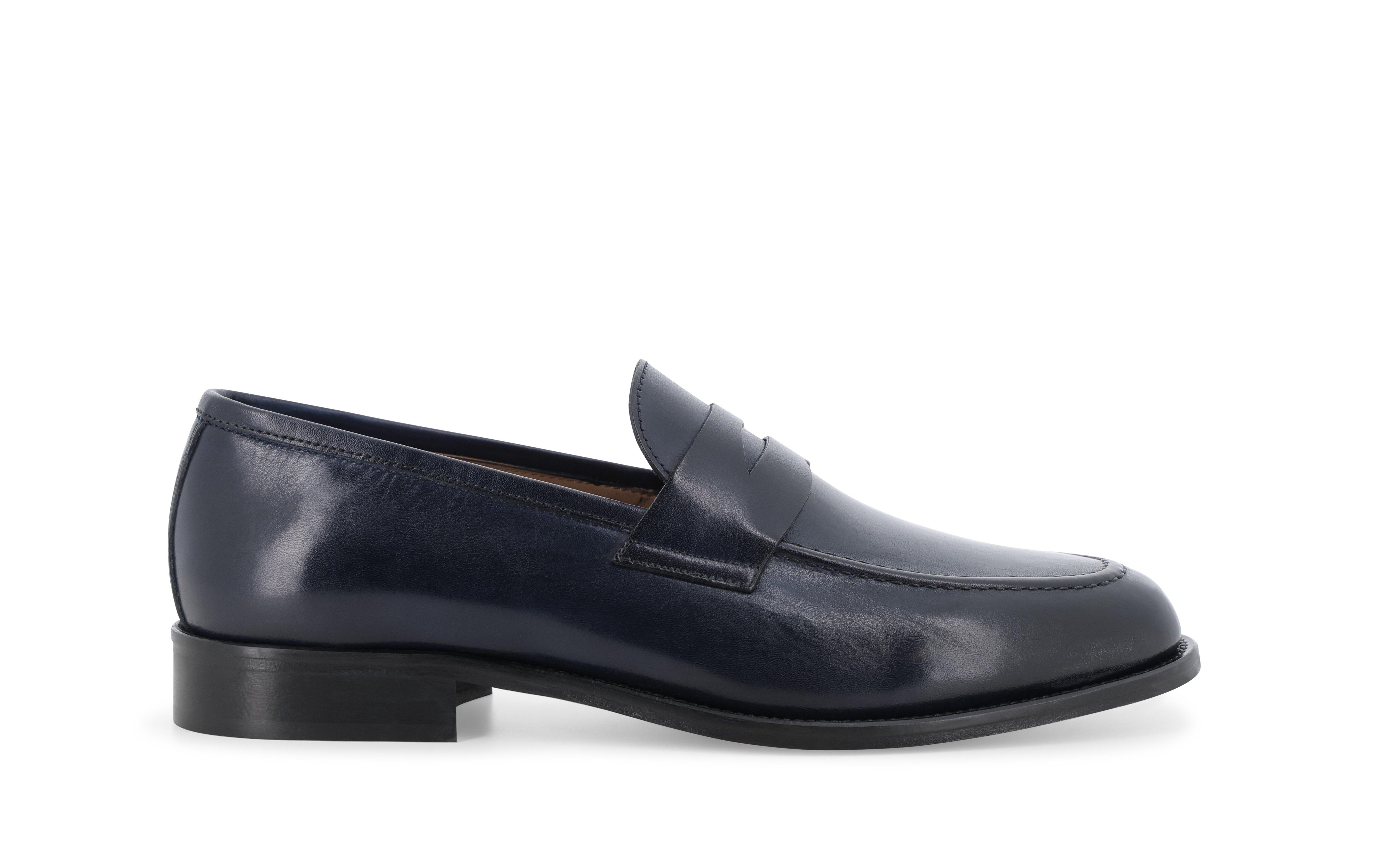 Mocassino classico uomo in pelle blu notte u90608q 40