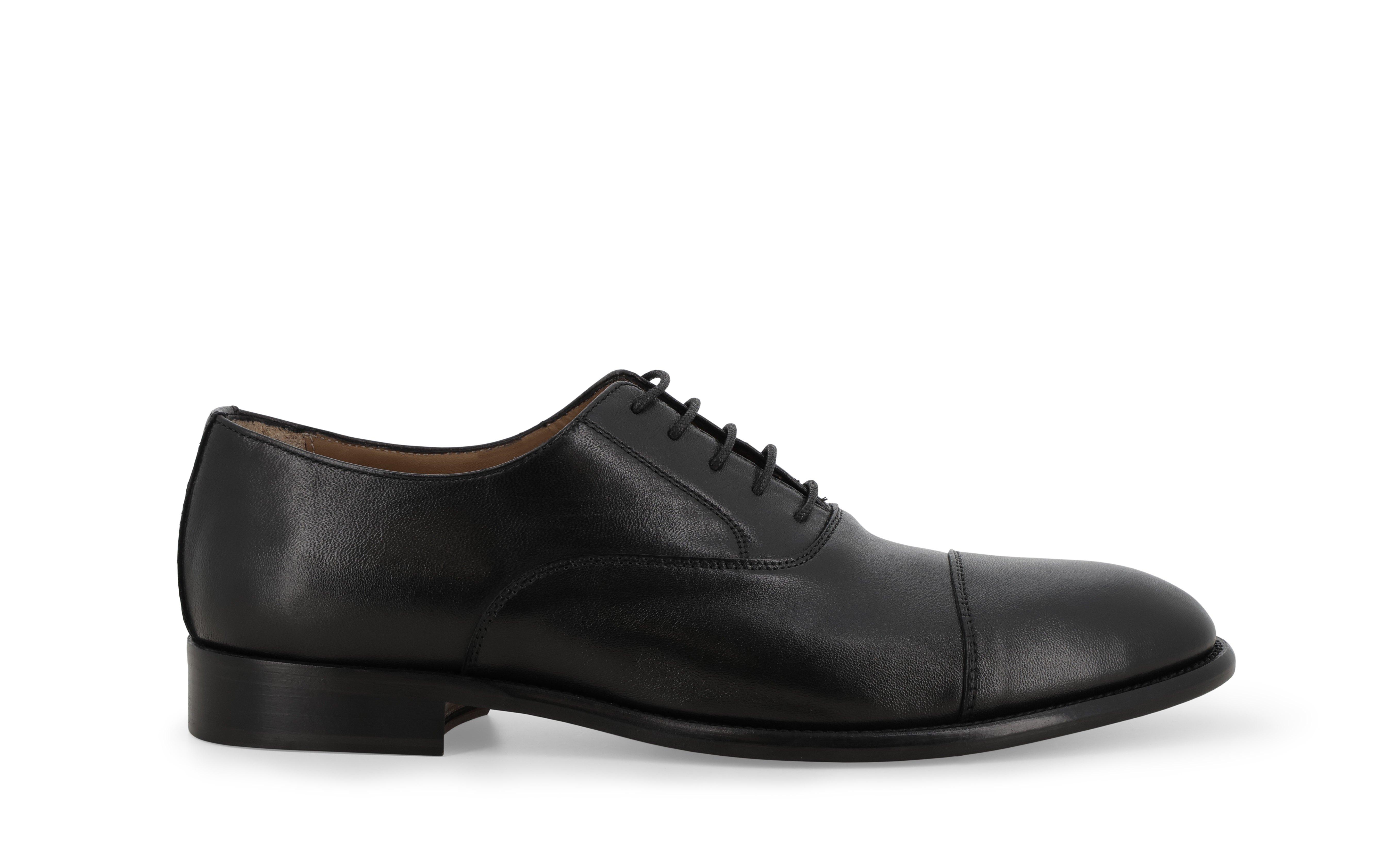 Scarpa oxford cap toe in pelle nera cerimonia u90619q 45
