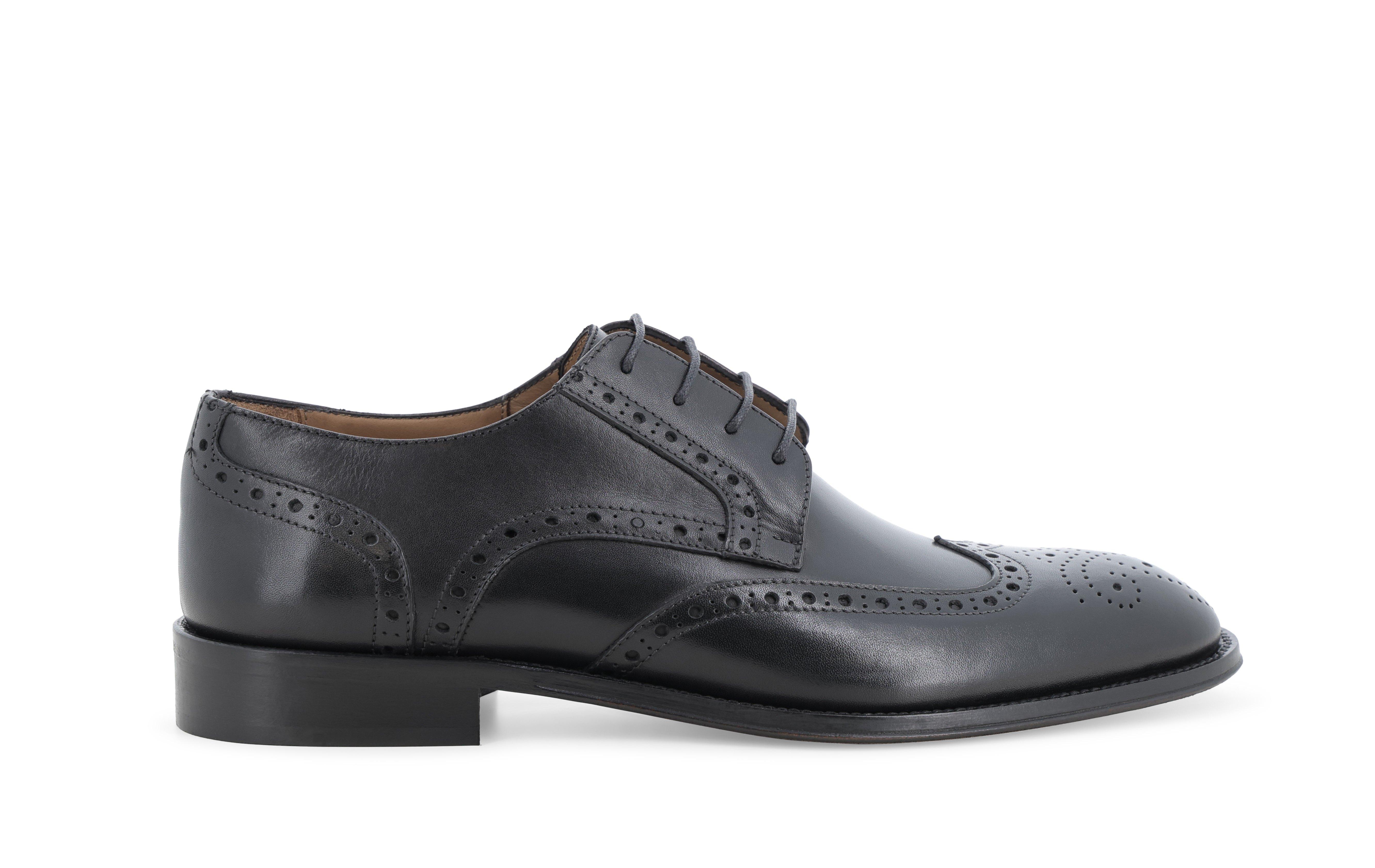 Scarpa elegante francesina stringata tipo brogue in pelle nera u90633 39