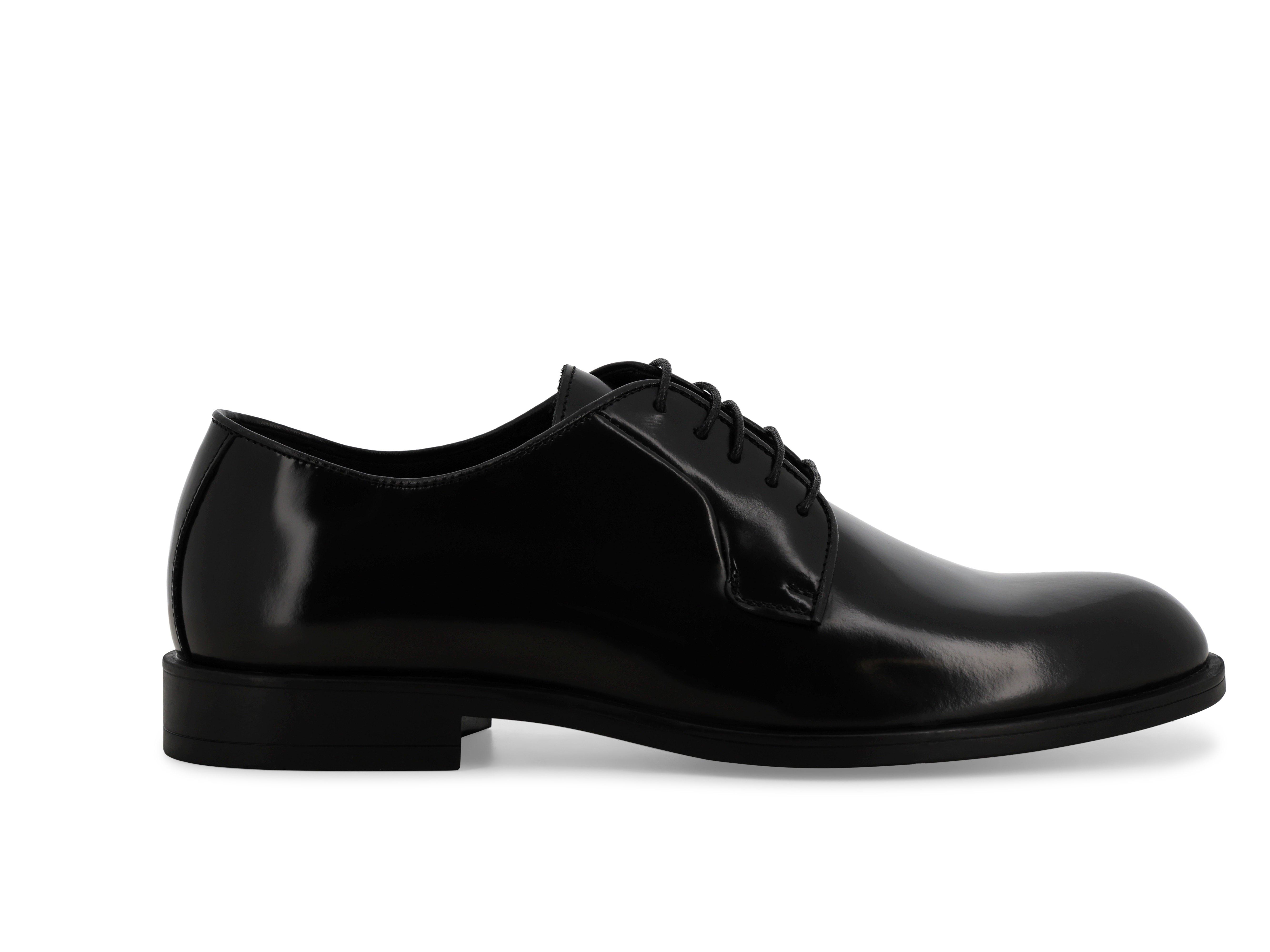 Scarpa uomo stringata francesina in pelle abrasivato nero u90800 39
