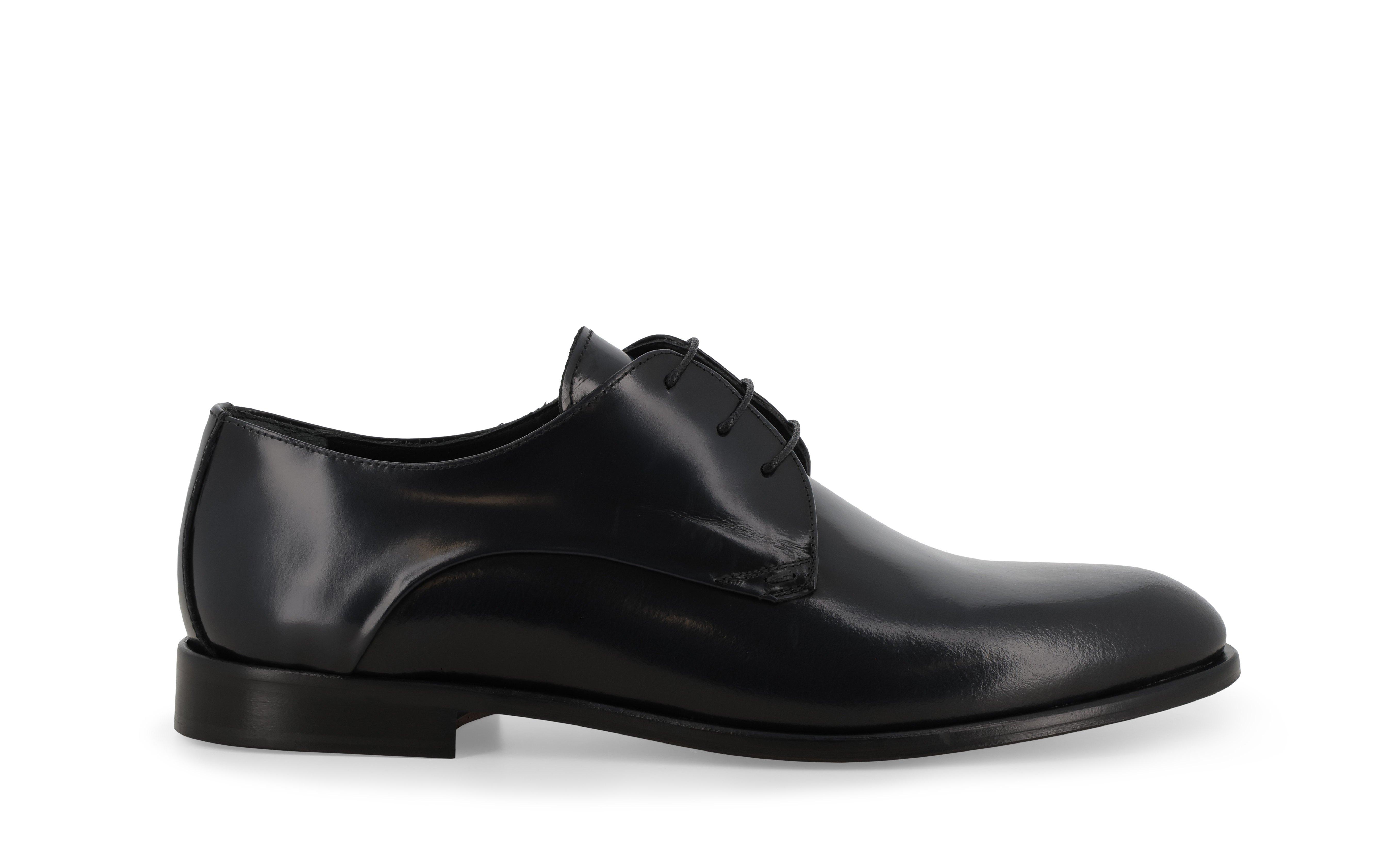 Scarpa derby elegante in pelle nera spazzolata u90882 44