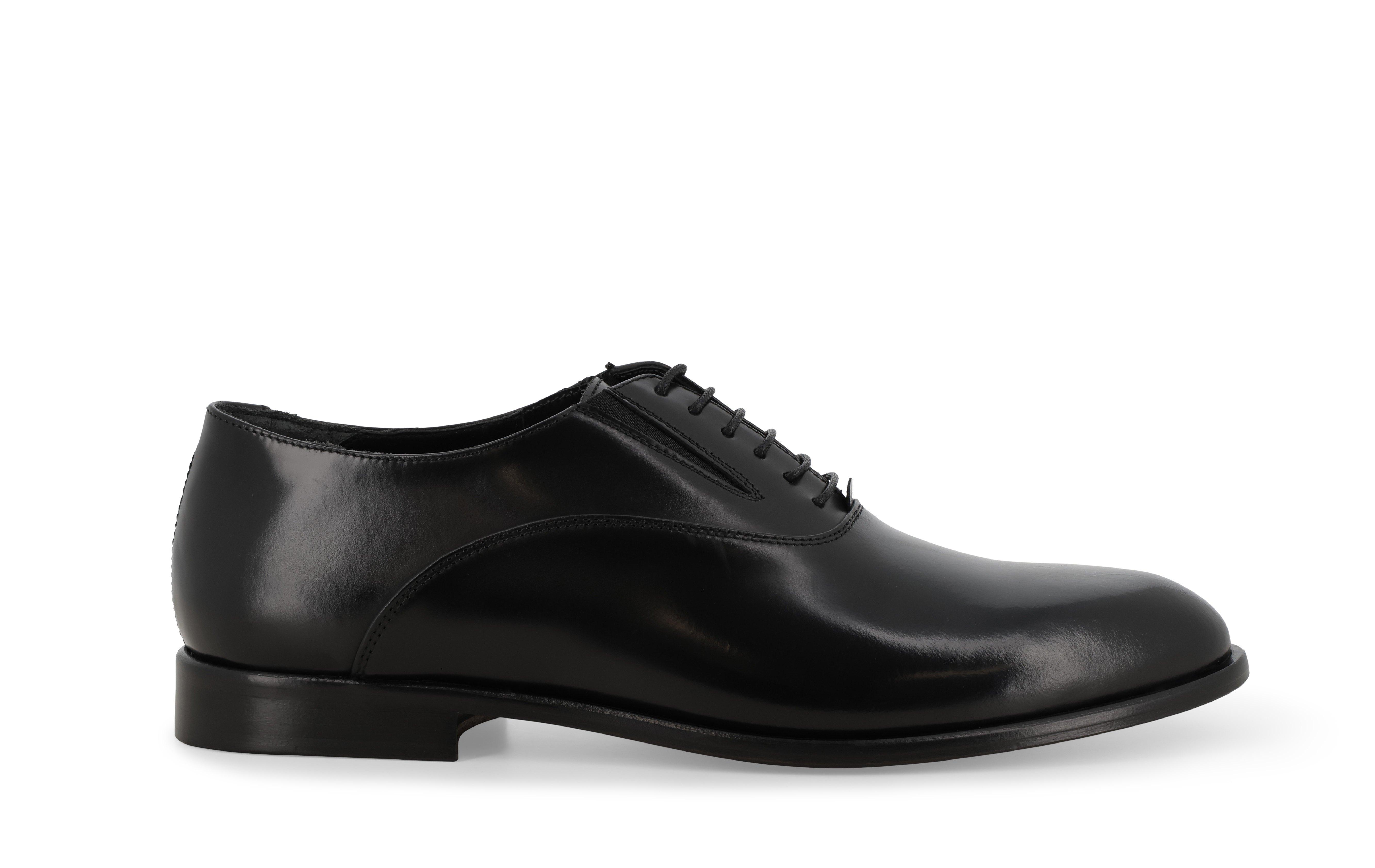 Scarpa oxford plain toe liscia in pelle nera u90885 39