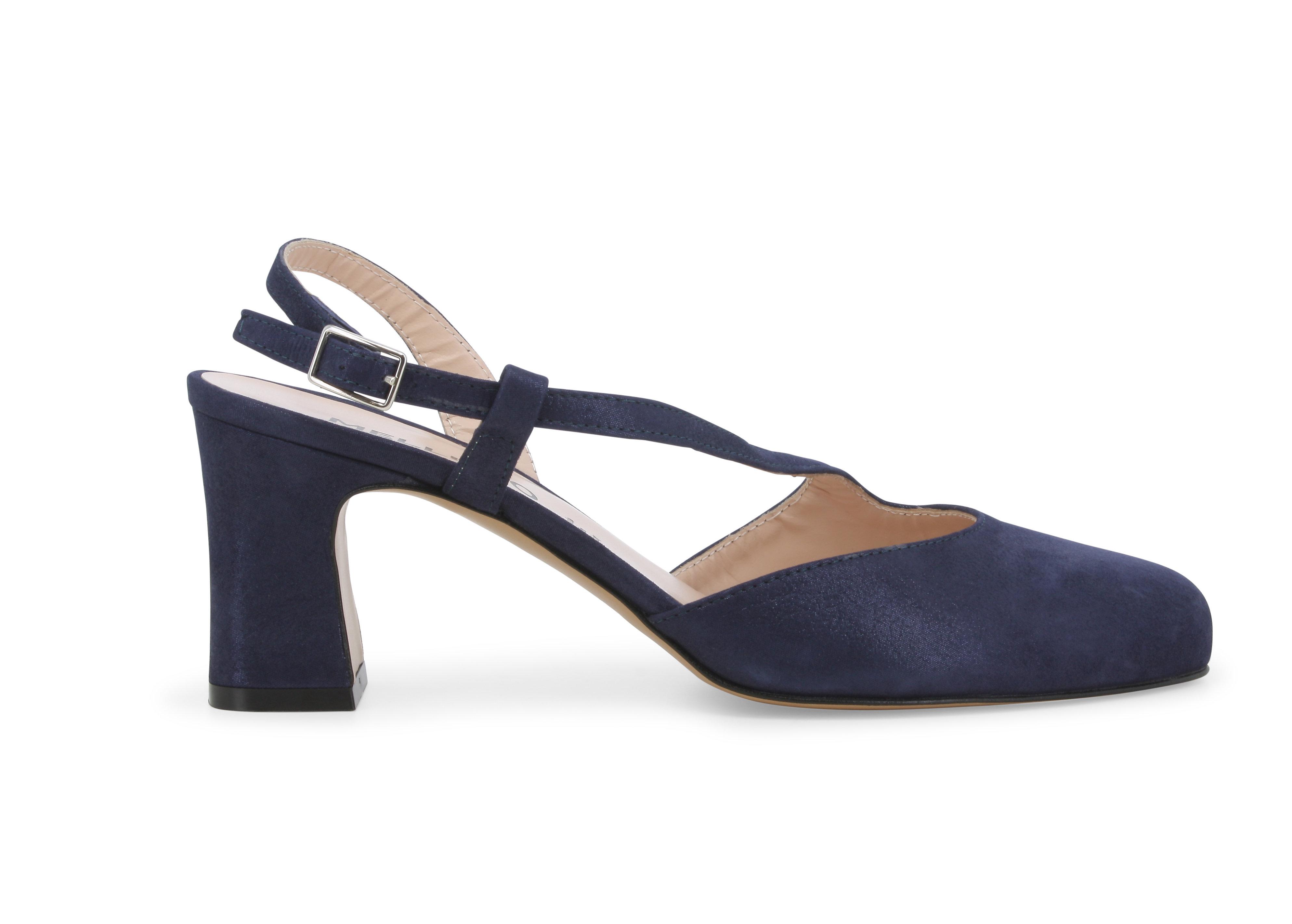 Décolleté donna in camoscio blu abyss x517q 40
