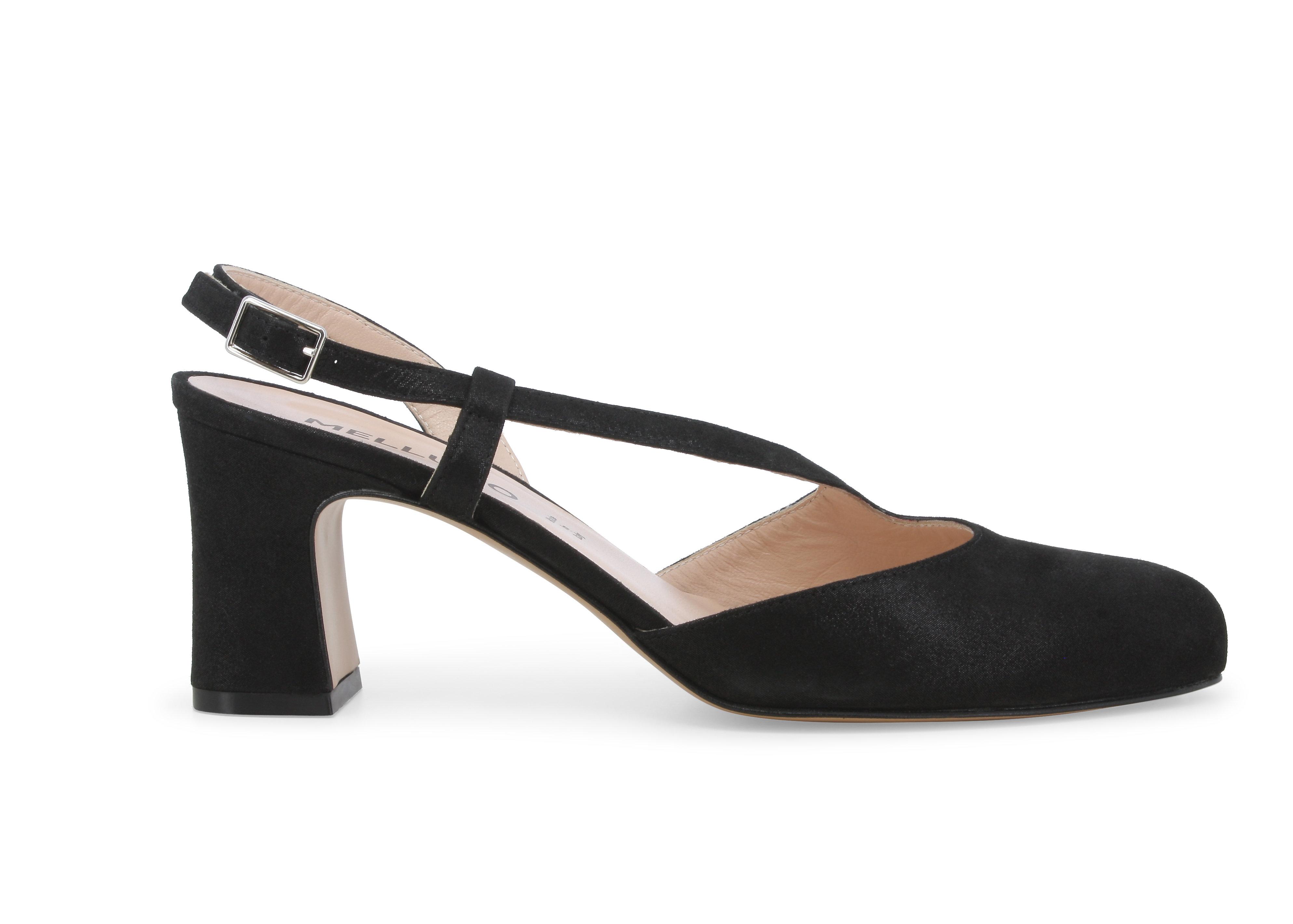 Décolleté donna in camoscio nero x517q 42