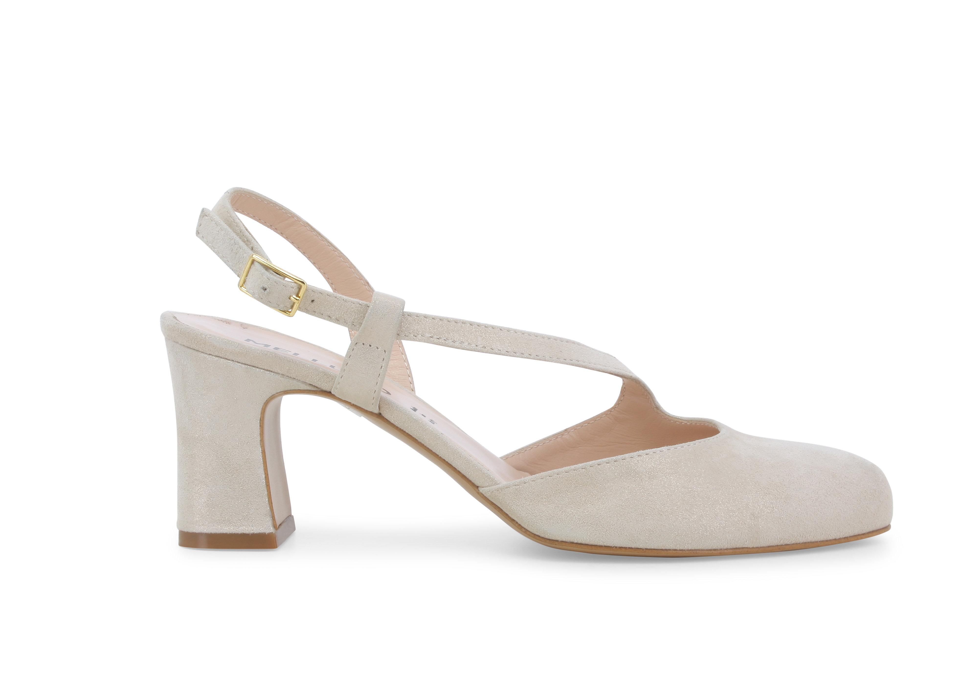 Décolleté donna in camoscio beige x517q 40