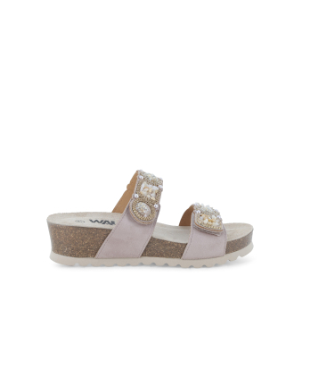 Sandalo donna in camoscio suede beige taope 018182