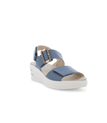 Sandalo sportivo con zeppa platform blu avio 019227q
