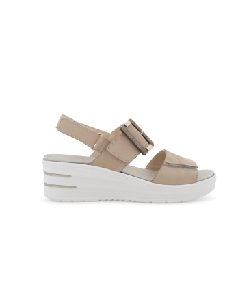 Sandalo sportivo con zeppa platform beige corda 019227q