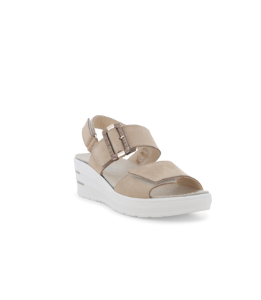 Sandalo sportivo con zeppa platform beige corda 019227q