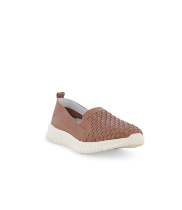 Sneaker slip-on intrecciata color cuoio 055043q