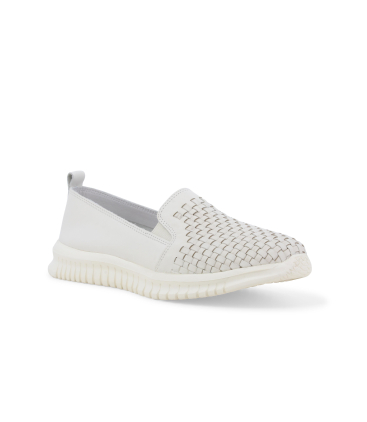 Sneaker slip-on bianca con lavorazione intrecciata 055043q