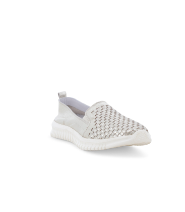 Sneaker slip-on intrecciata color platino 055043q