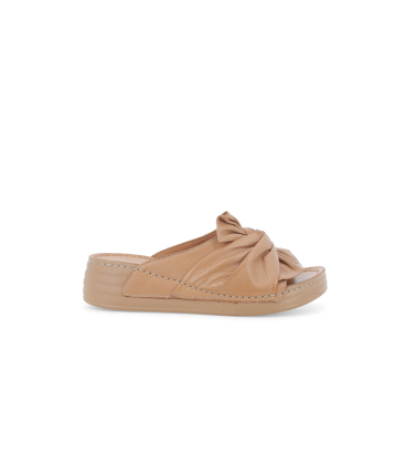 Sandalo comfort con velcro donna in pelle coconut 055085
