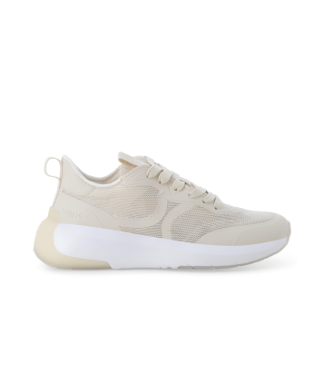 Sneakers in tessuto traforato beige 093406