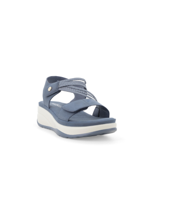 Sandalo in tessuto scamosciato con velcro regolabile blu navy 094103