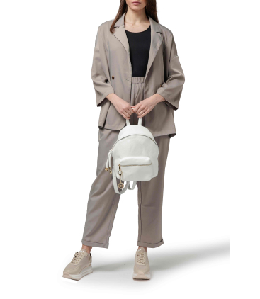 Zaino donna in pelle bianco bor5356