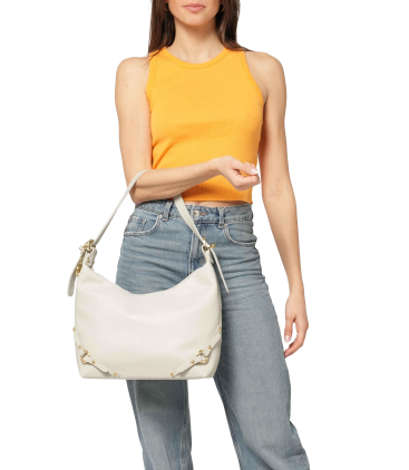 Borsa con tracolla in pelle ghiaccio bor558