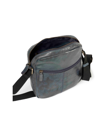 Borsello uomo in pelle blu navy cp316