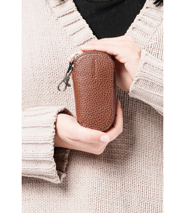 Portachiavi donna in pelle marrone cp630
