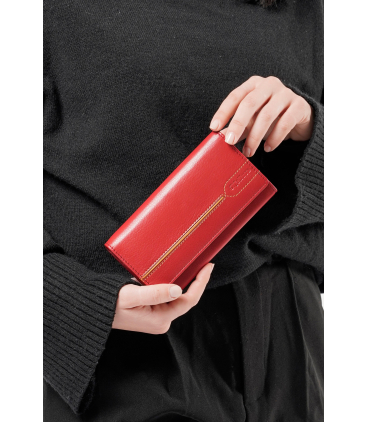 Portafogli donna in pelle rosso cp711